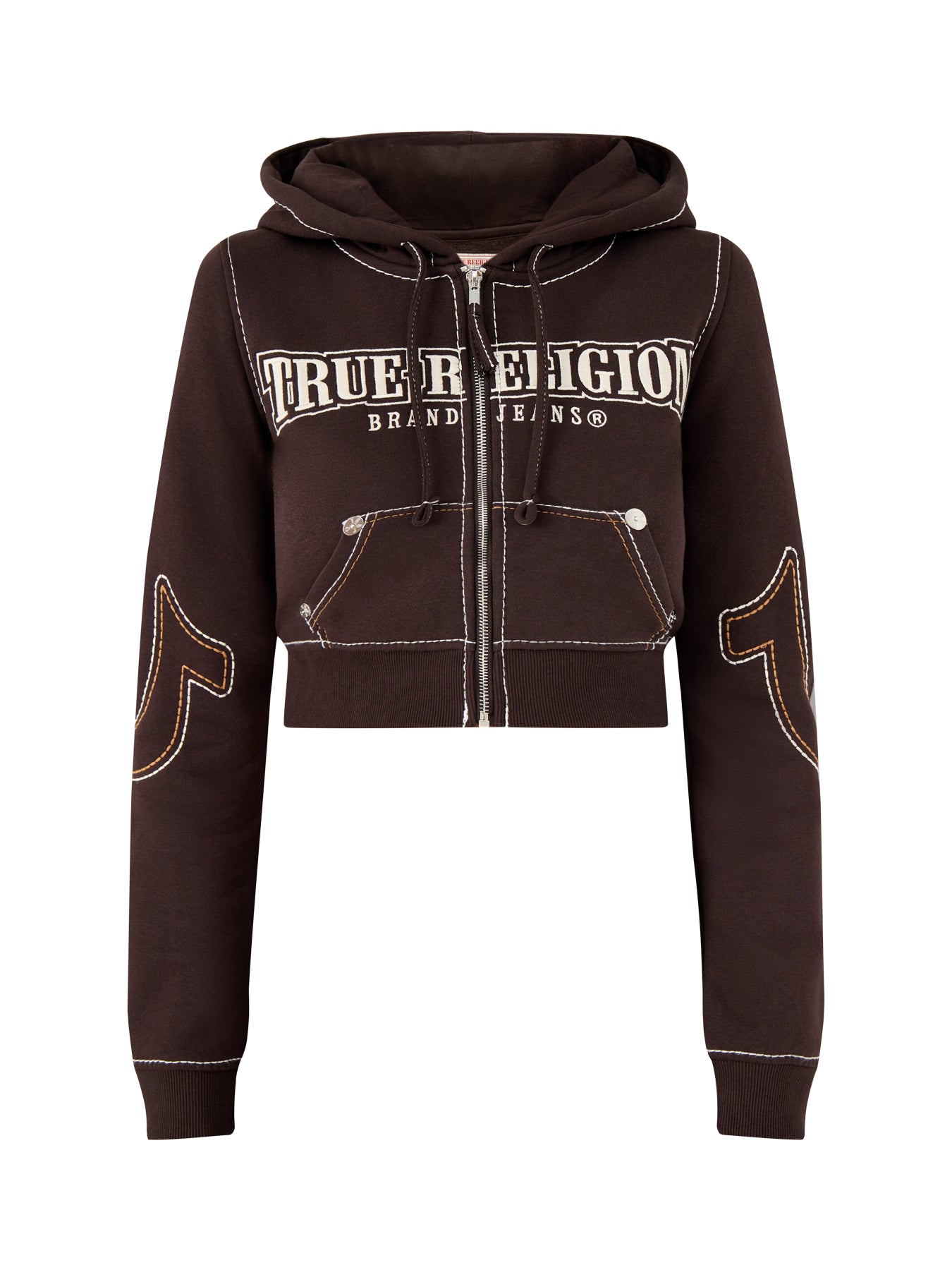 Anniversary Big T Shrunken Hoodie Brown
