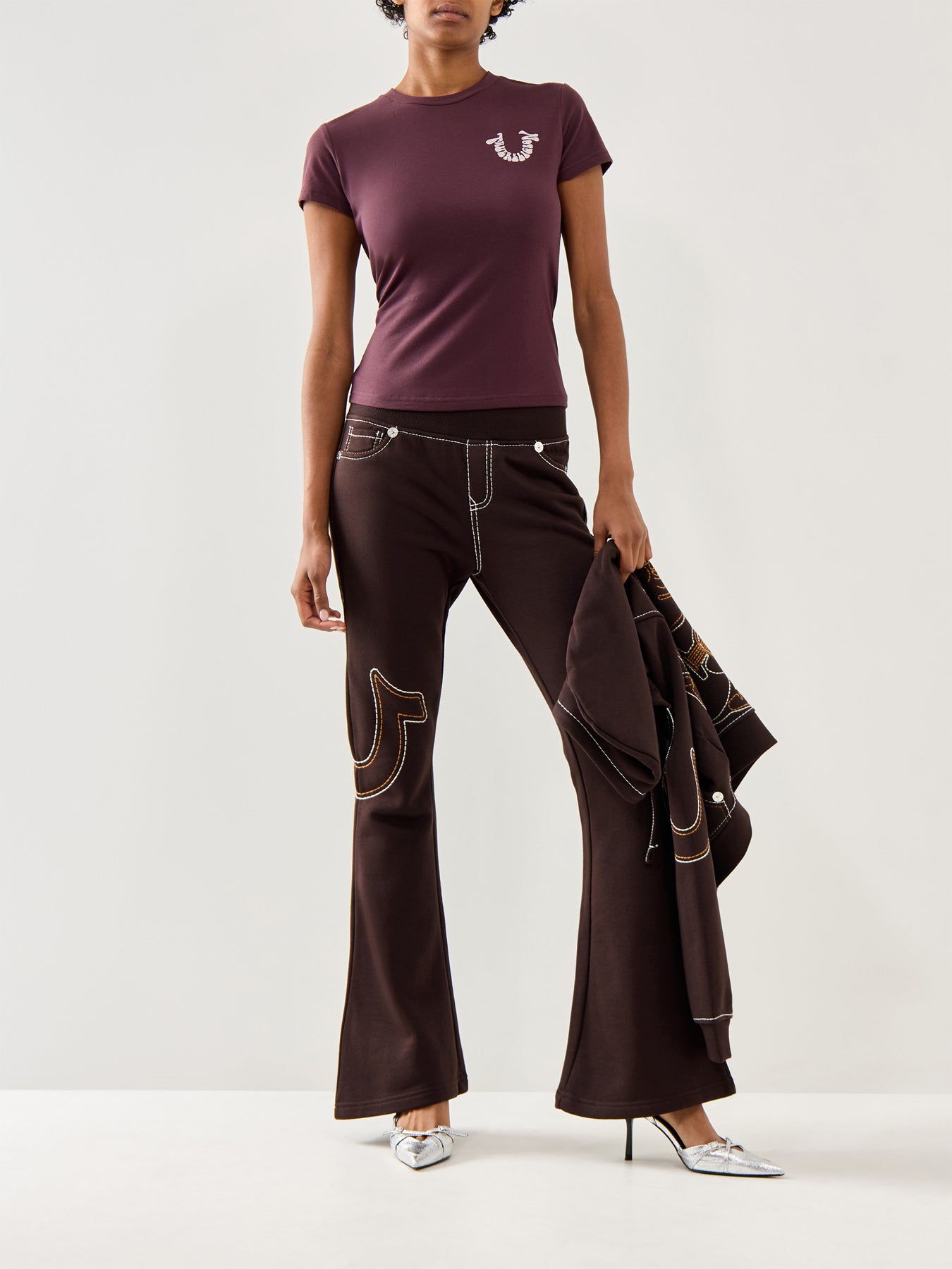 Anniversary Big T Flare Pants Brown