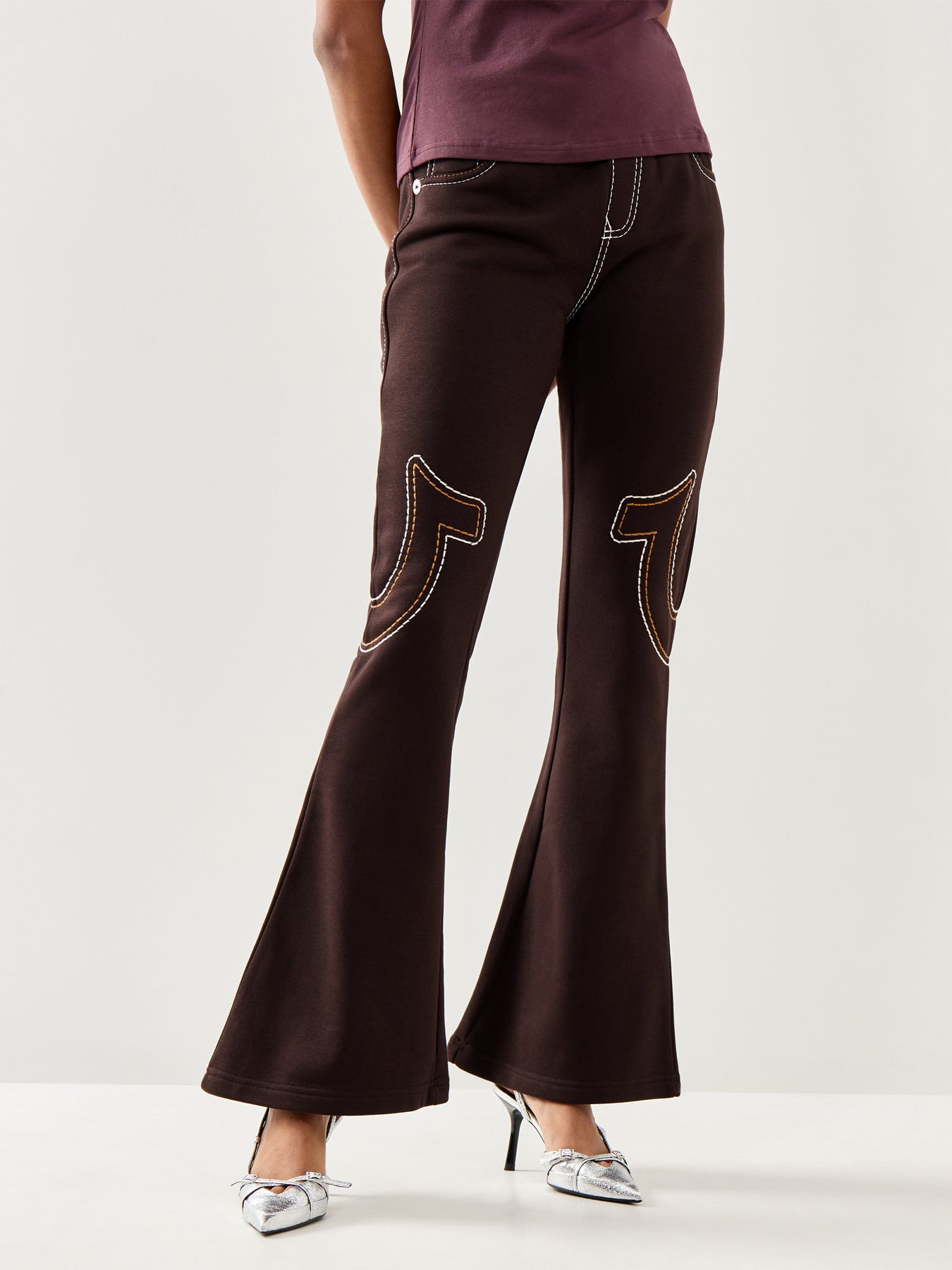Anniversary Big T Flare Pants Brown