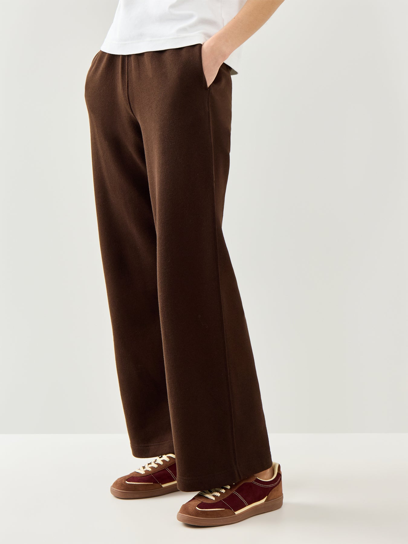 Knit Wide Leg Sweatpants Brown