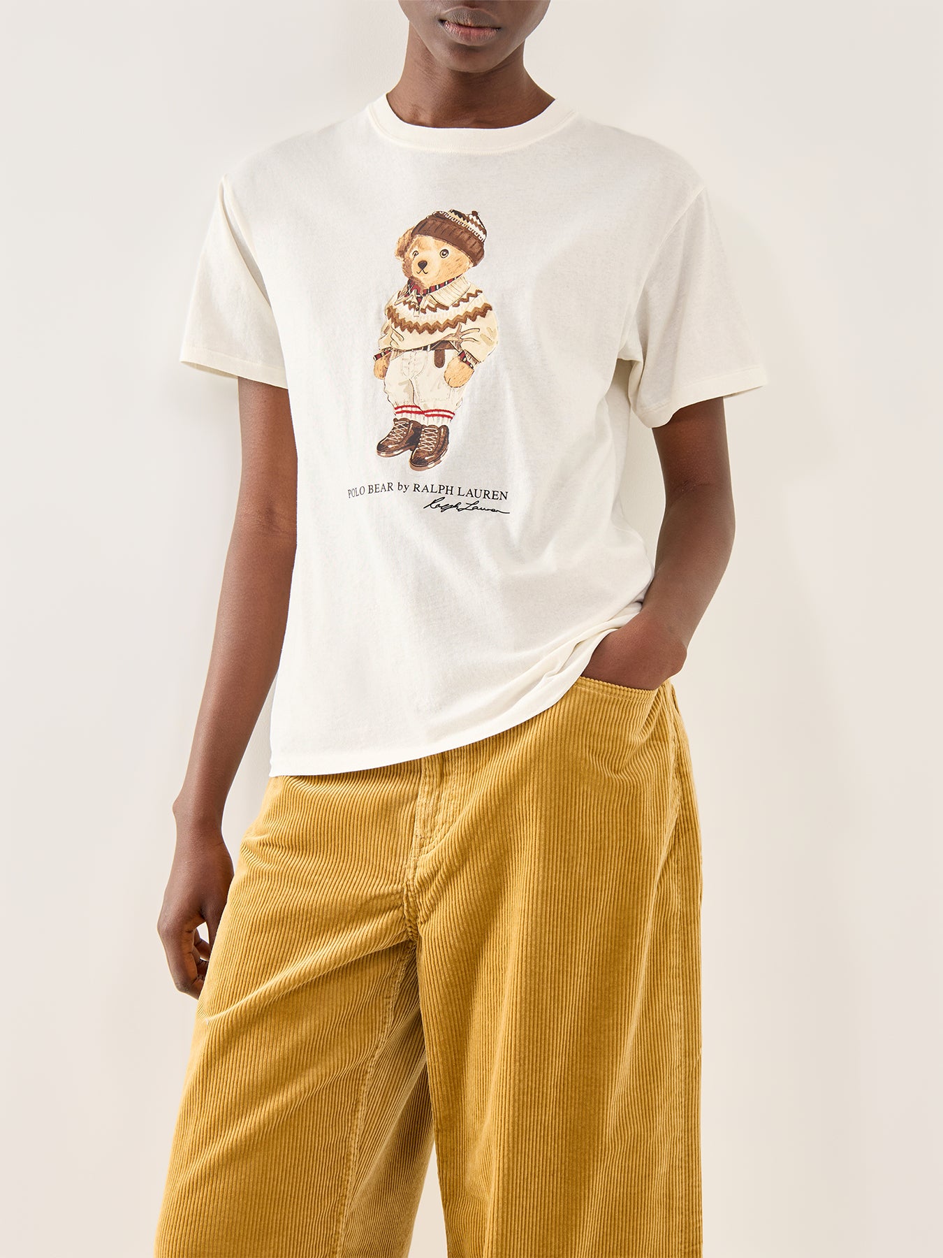 Bear Short Sleeve Cotton T-Shirt White