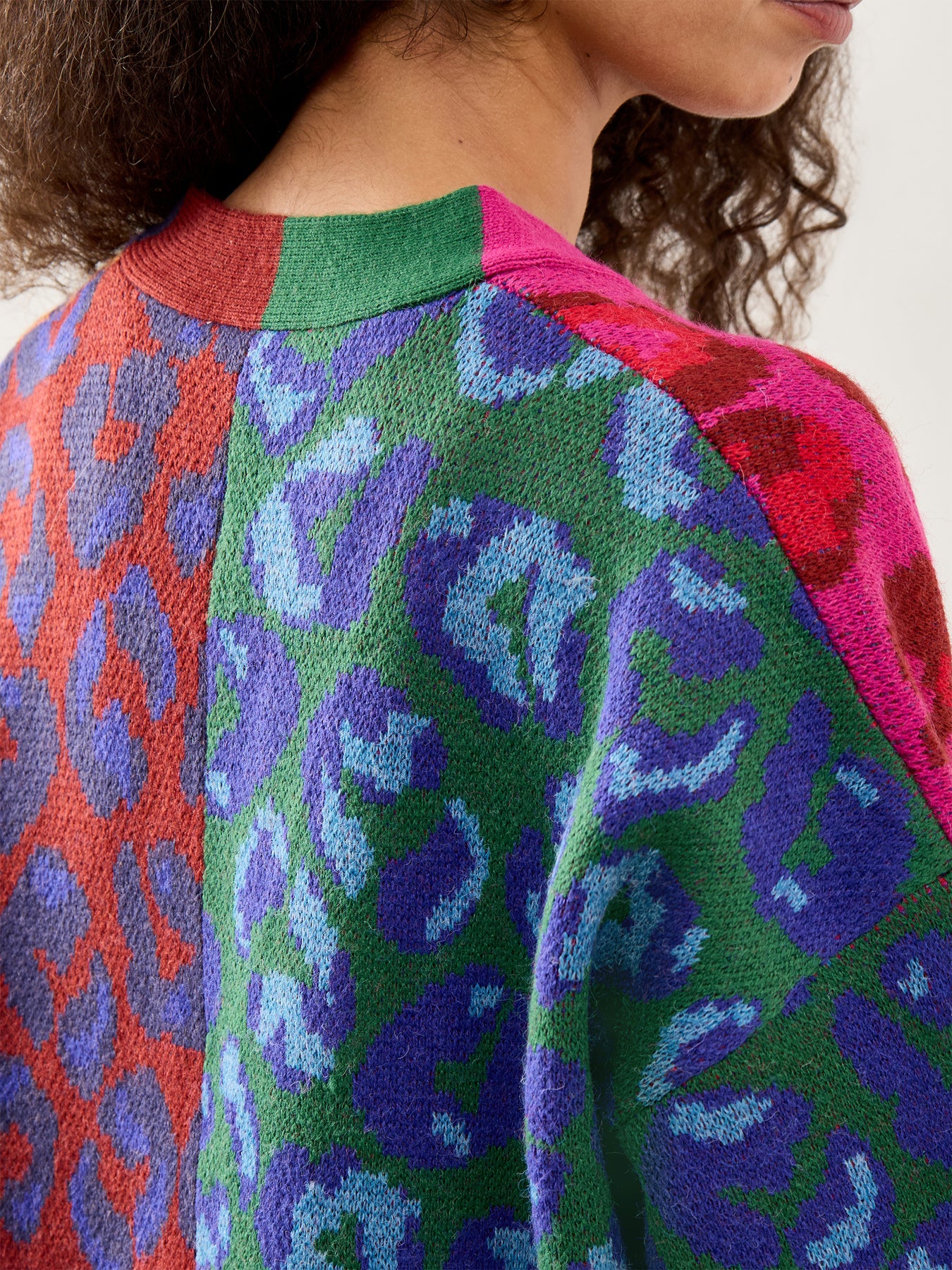 Ikat Knit Cardigan Brown