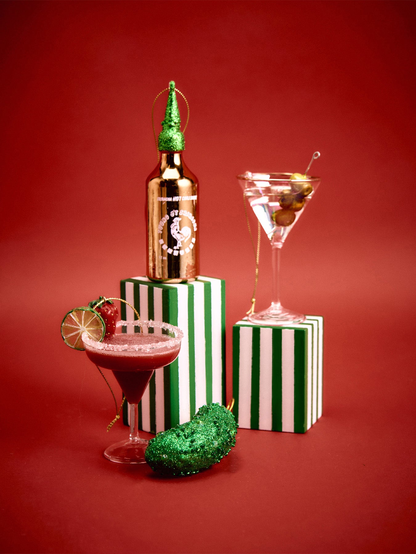 Glass Dirty Martini Christmas Tree Hanging Decoration