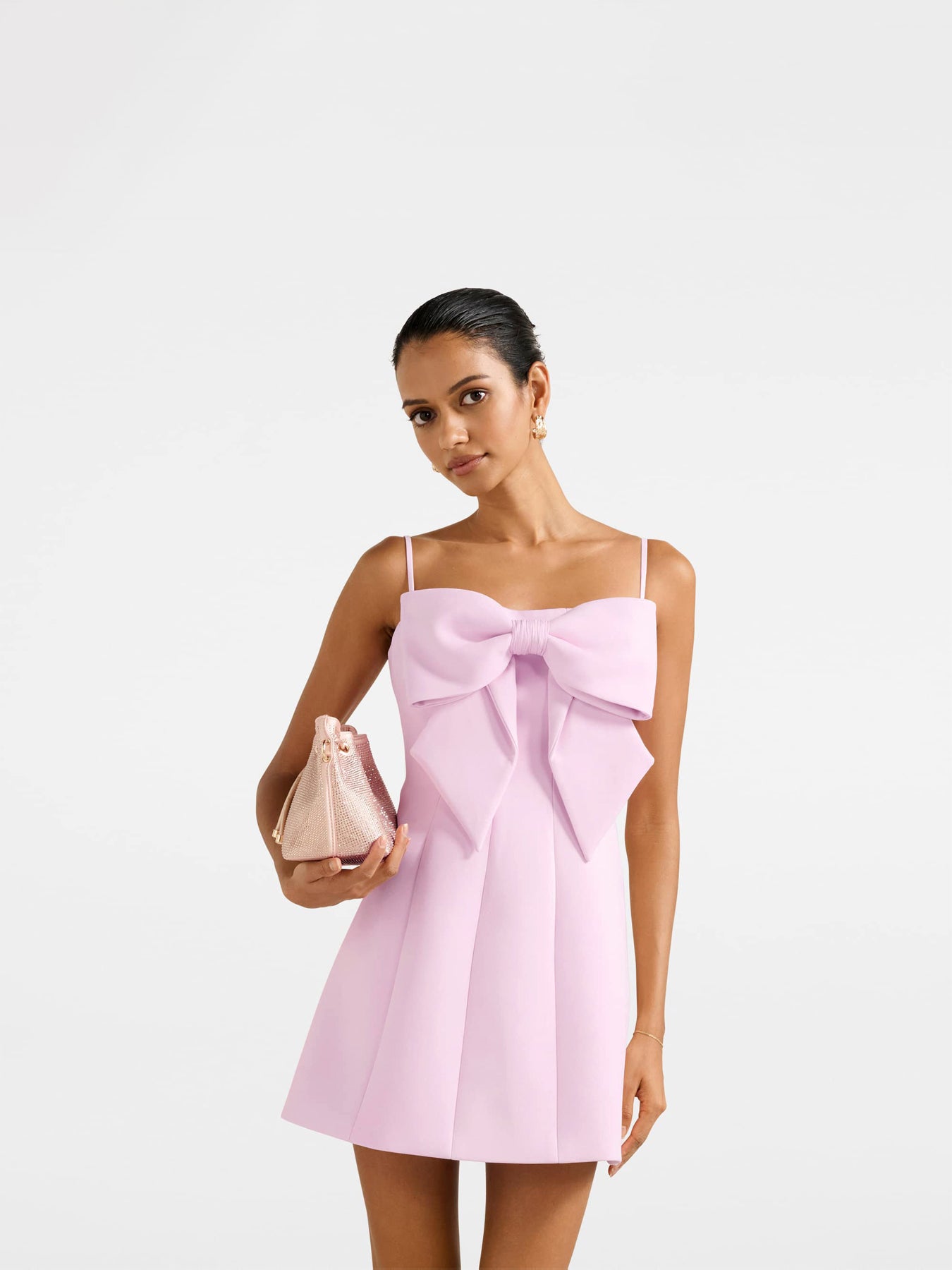 Hayley Petite Bow Front Mini Dress