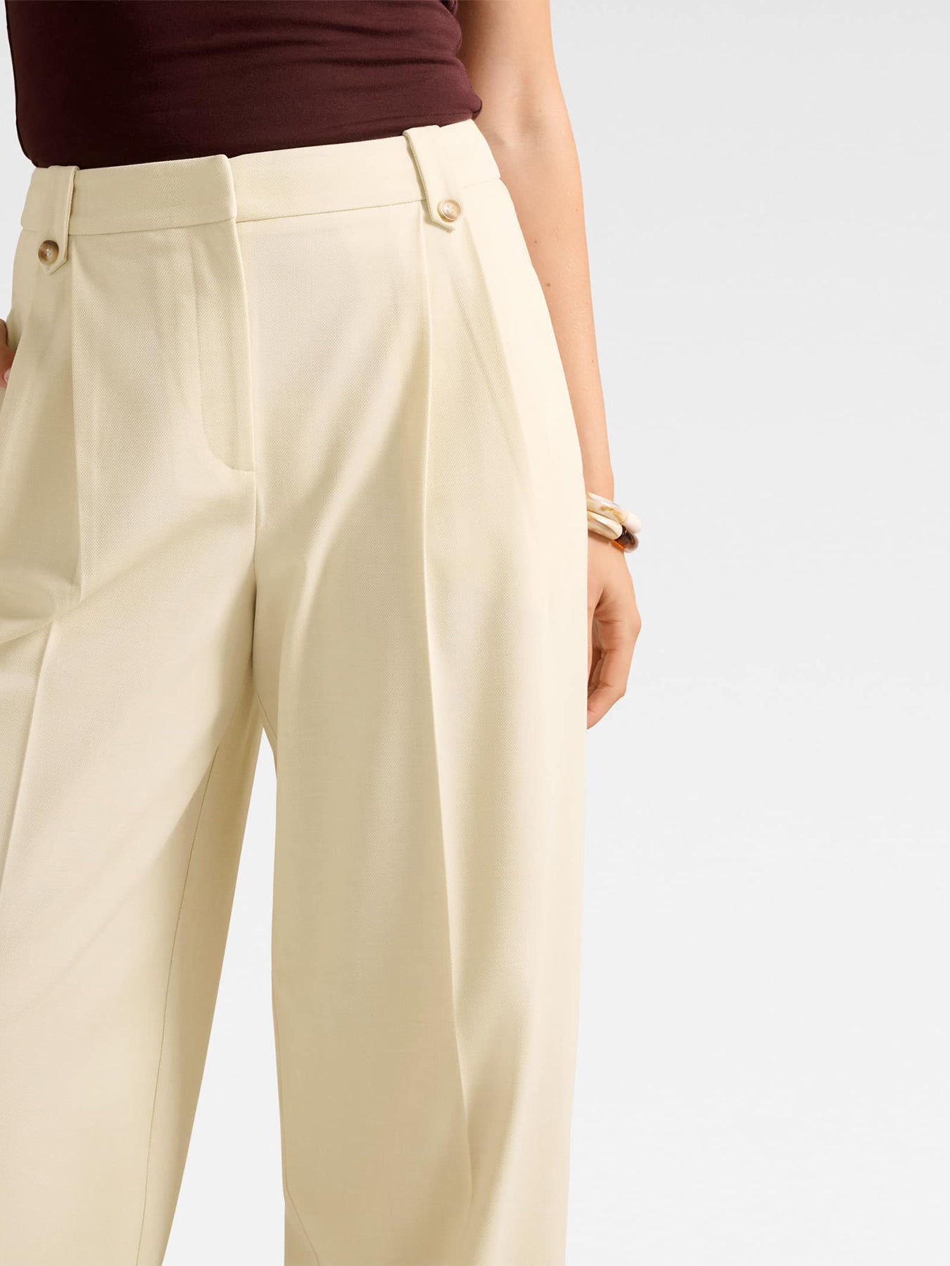 Gigi Button Tab Wide Leg Pants