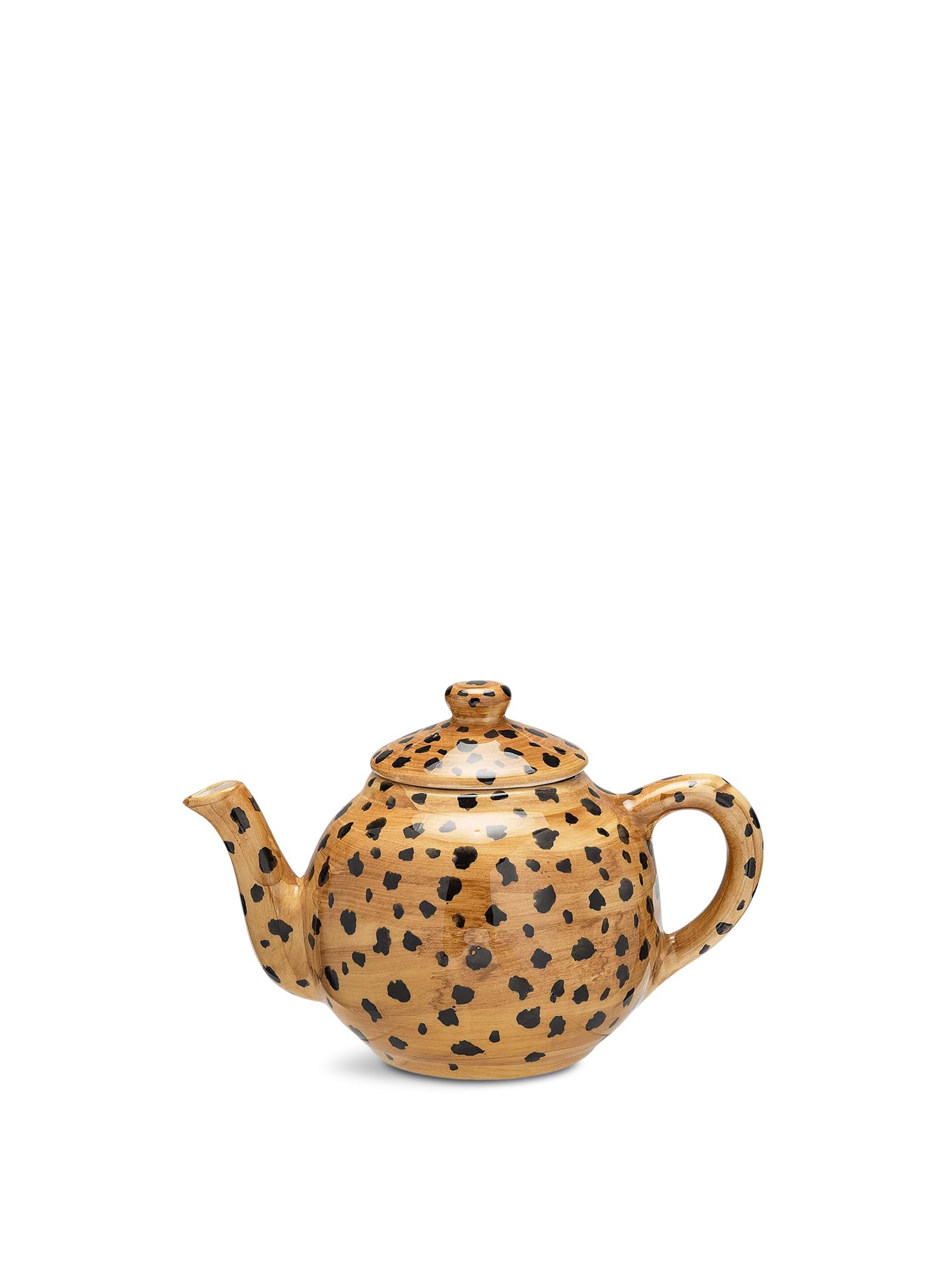 Brown Leopard Print Ceramic Teapot