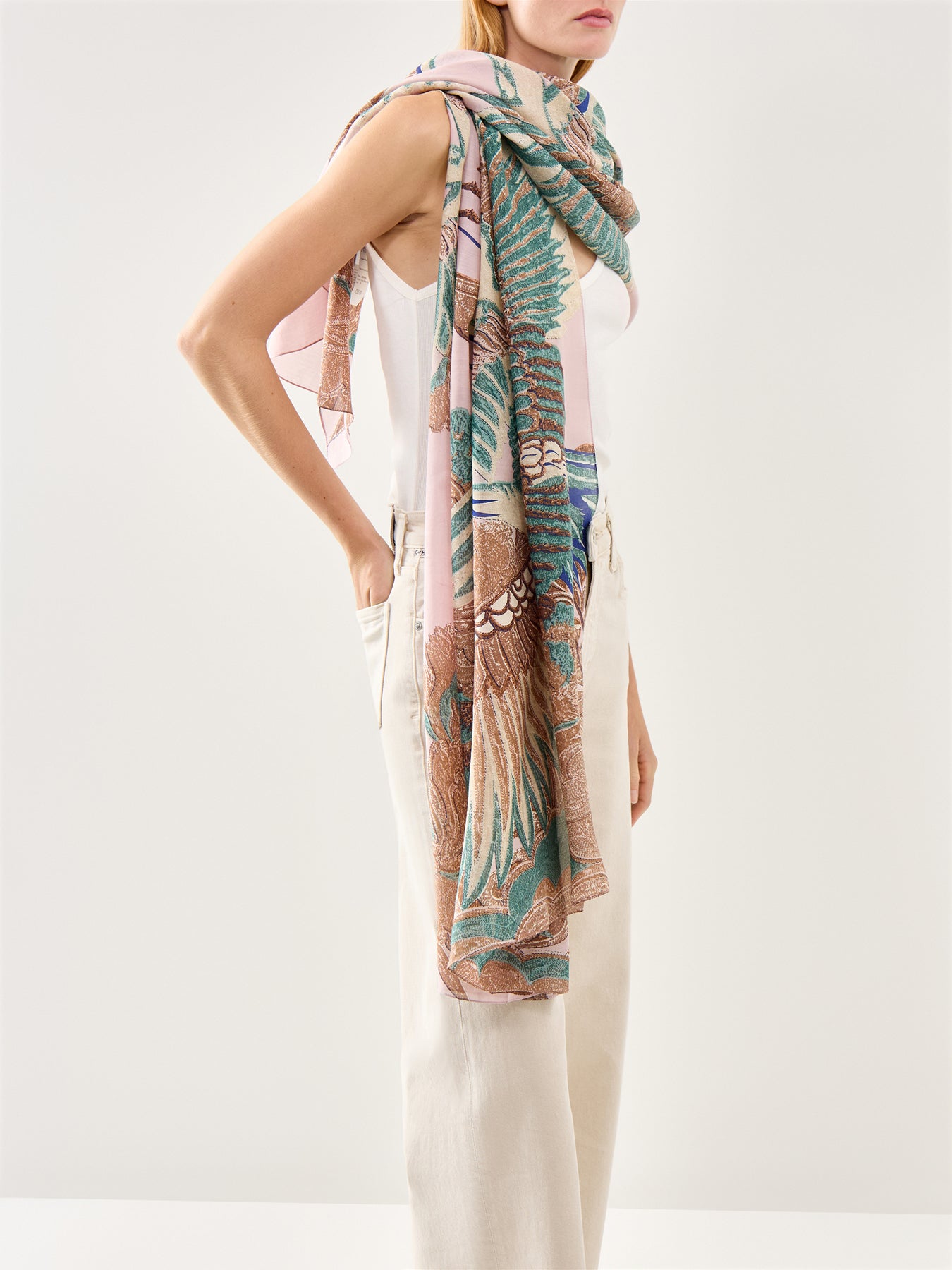 Crane Plaster Pink Scarf