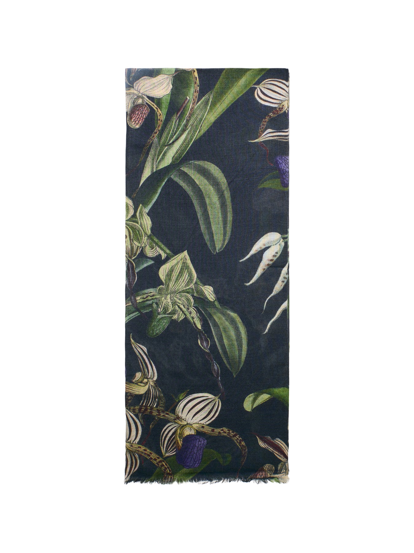 Orchid Black Wool Scarf