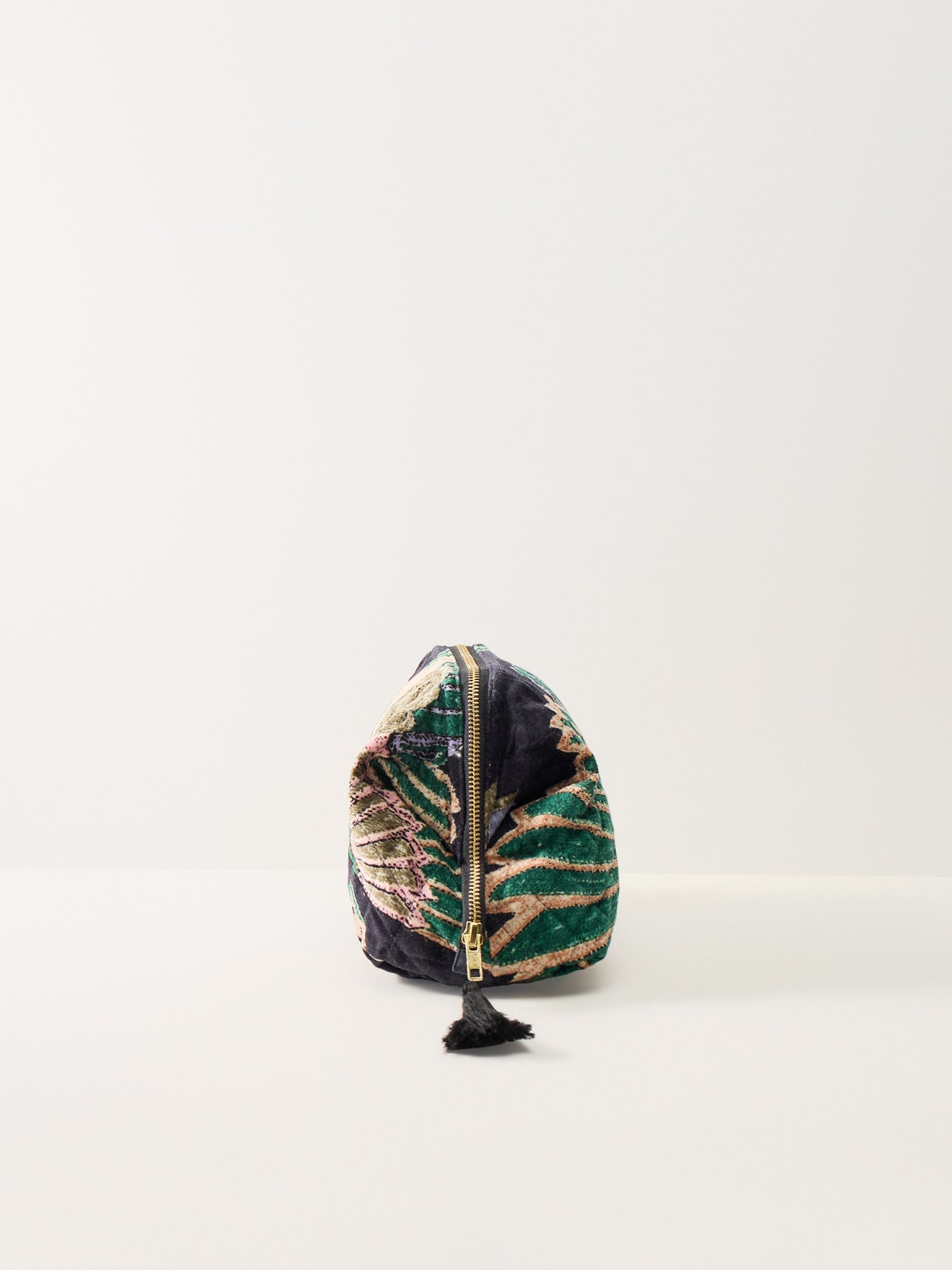 Crane Velvet Pouch Emerald