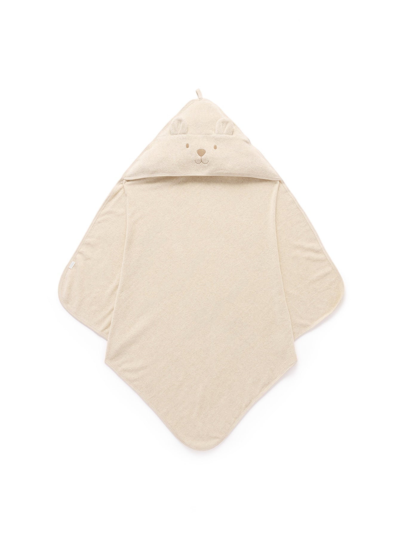 Purebaby Essential Bear Towel Pale Blue Melange