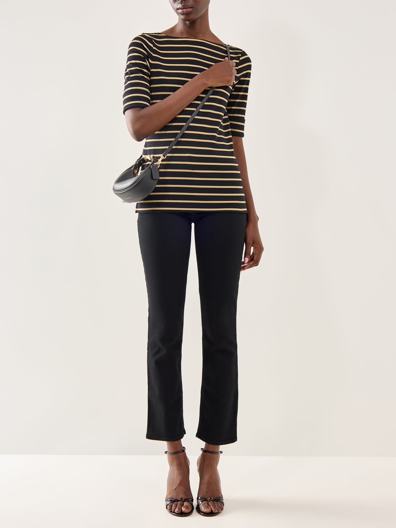 Judy Mid Sleeve T-Shirt Black