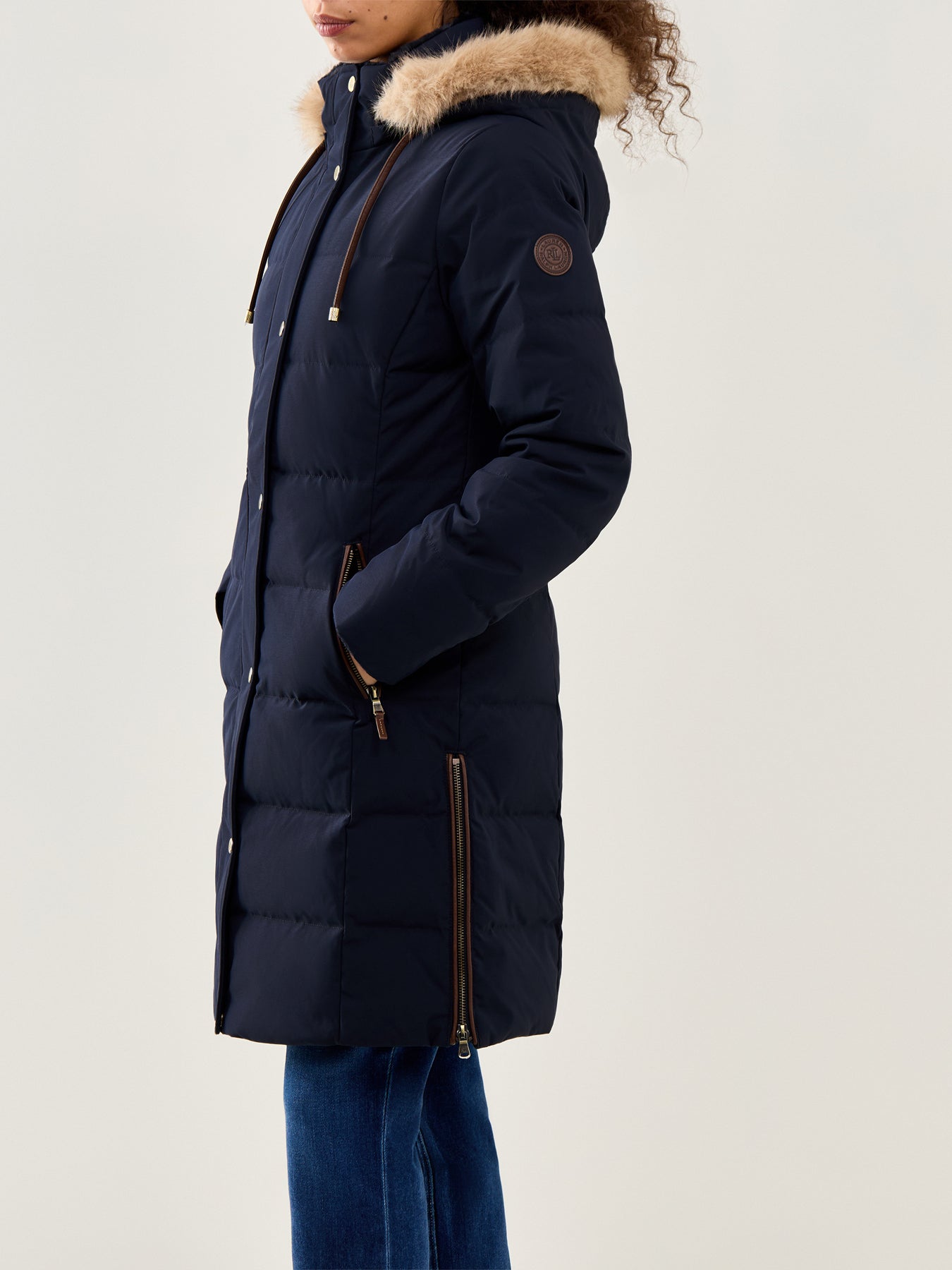 Insulated Hooded Coat Navy