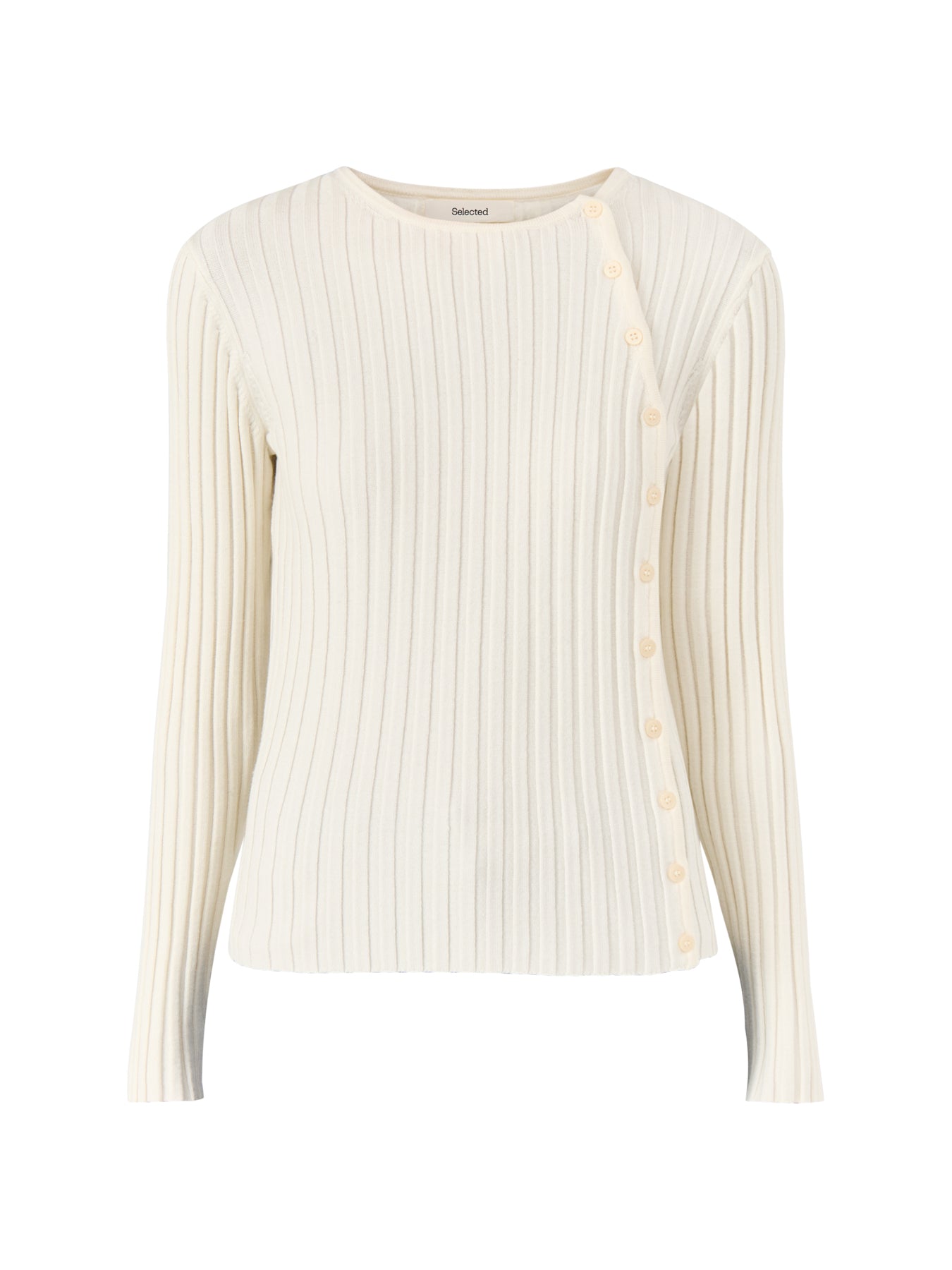 Helen Knit Button Top Beige