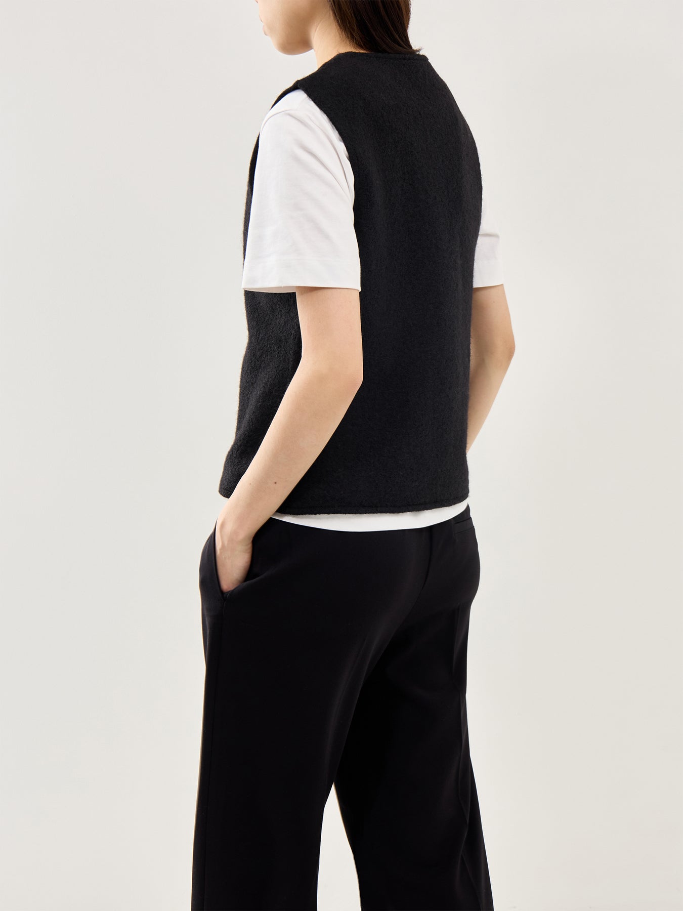 Darla Knit Button Vest Black