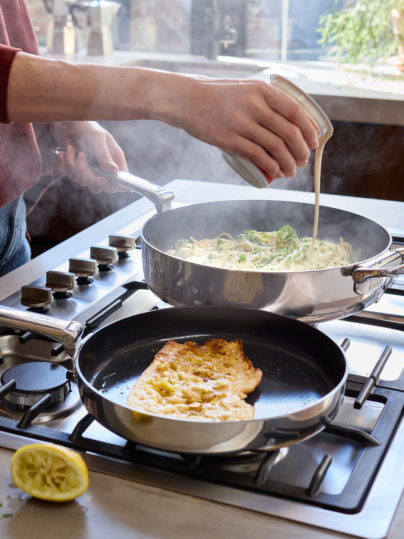 Space Steel Stainless Steel Coated Frying Pan 24cm