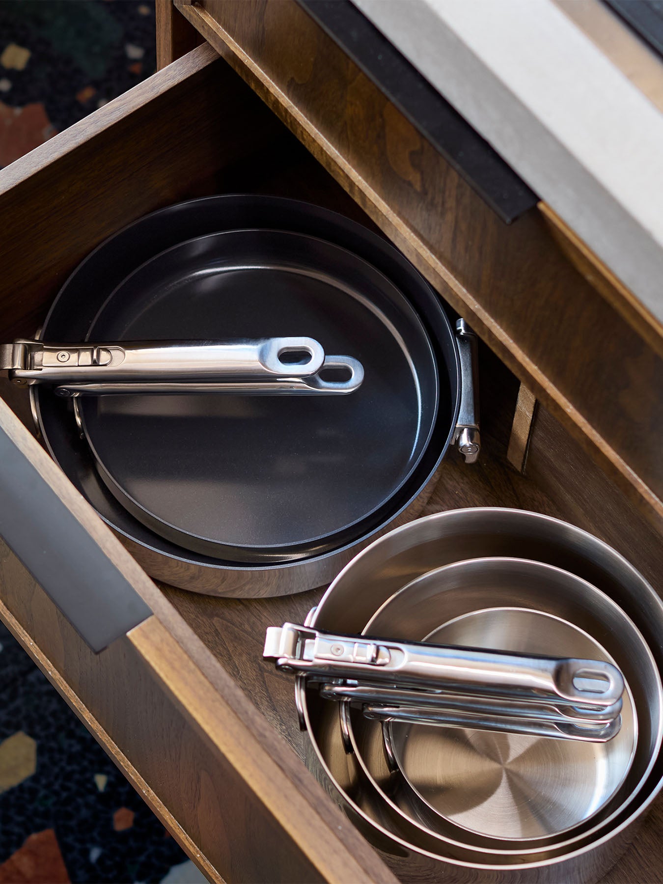 Space Steel Stainless Steel Coated Frying Pan 24cm