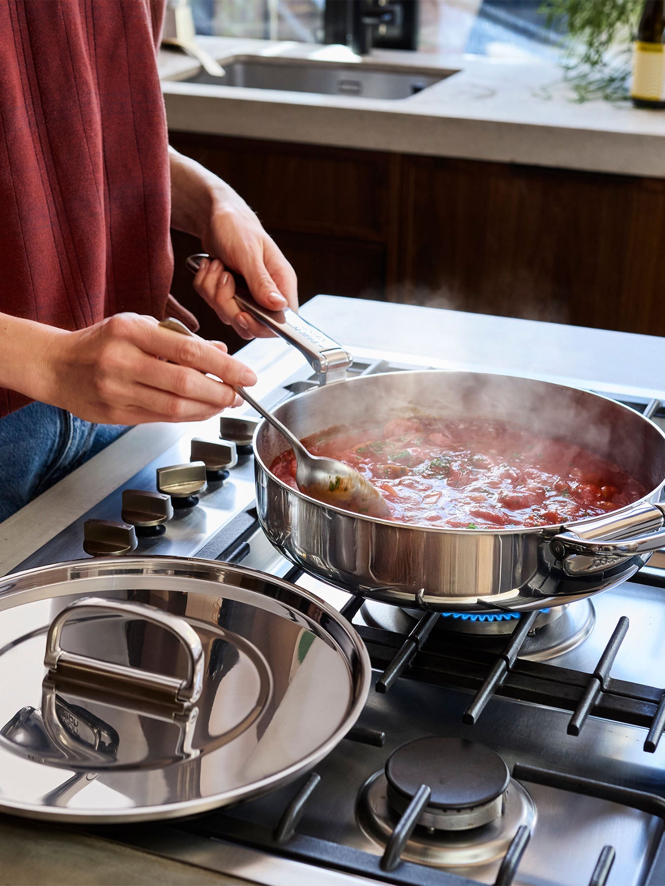 Space Steel Stainless Steel Saute pan with Lid 28cm