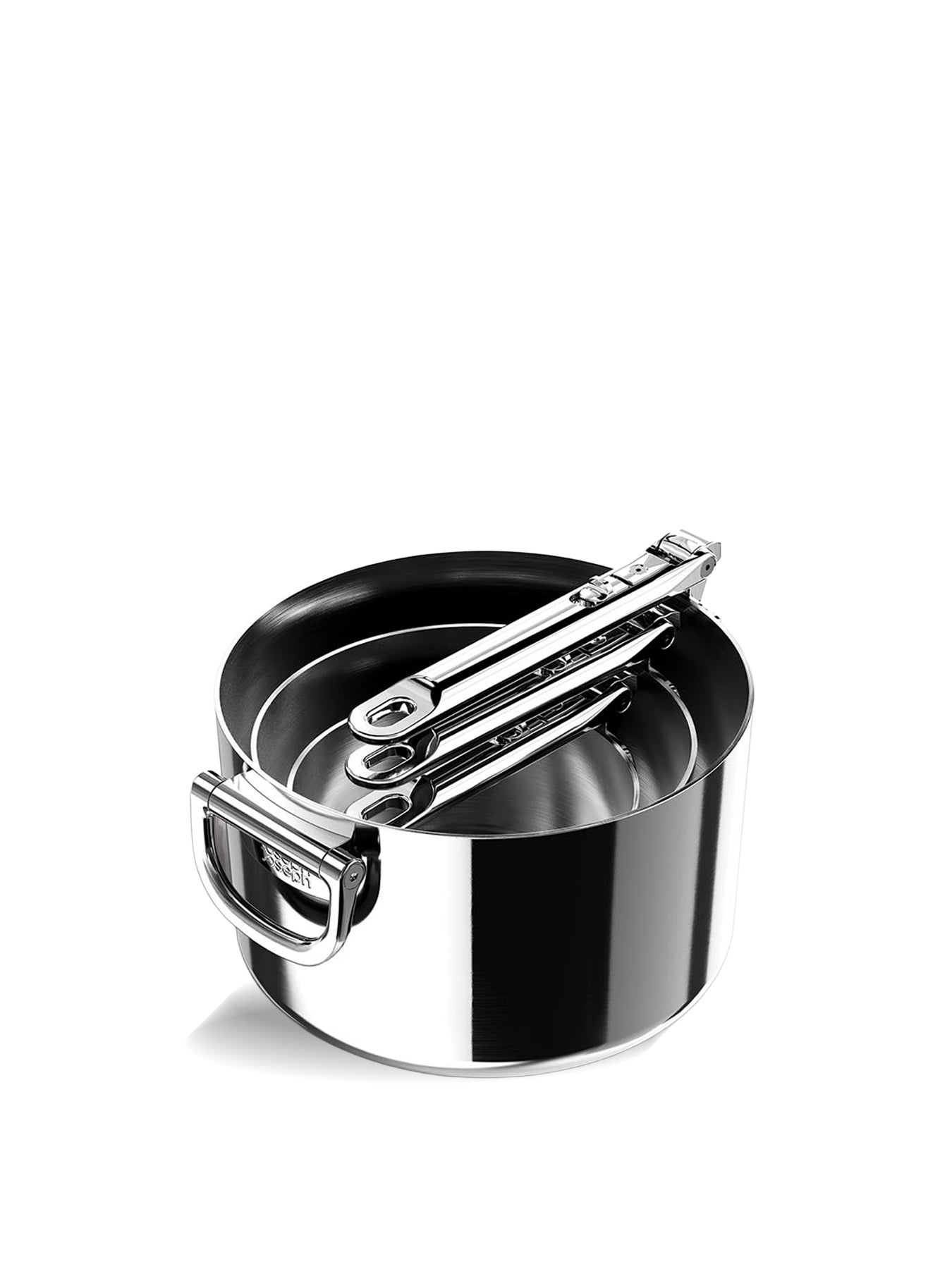 Space Steel 3 Piece Stainless Steel Saucepan Set
