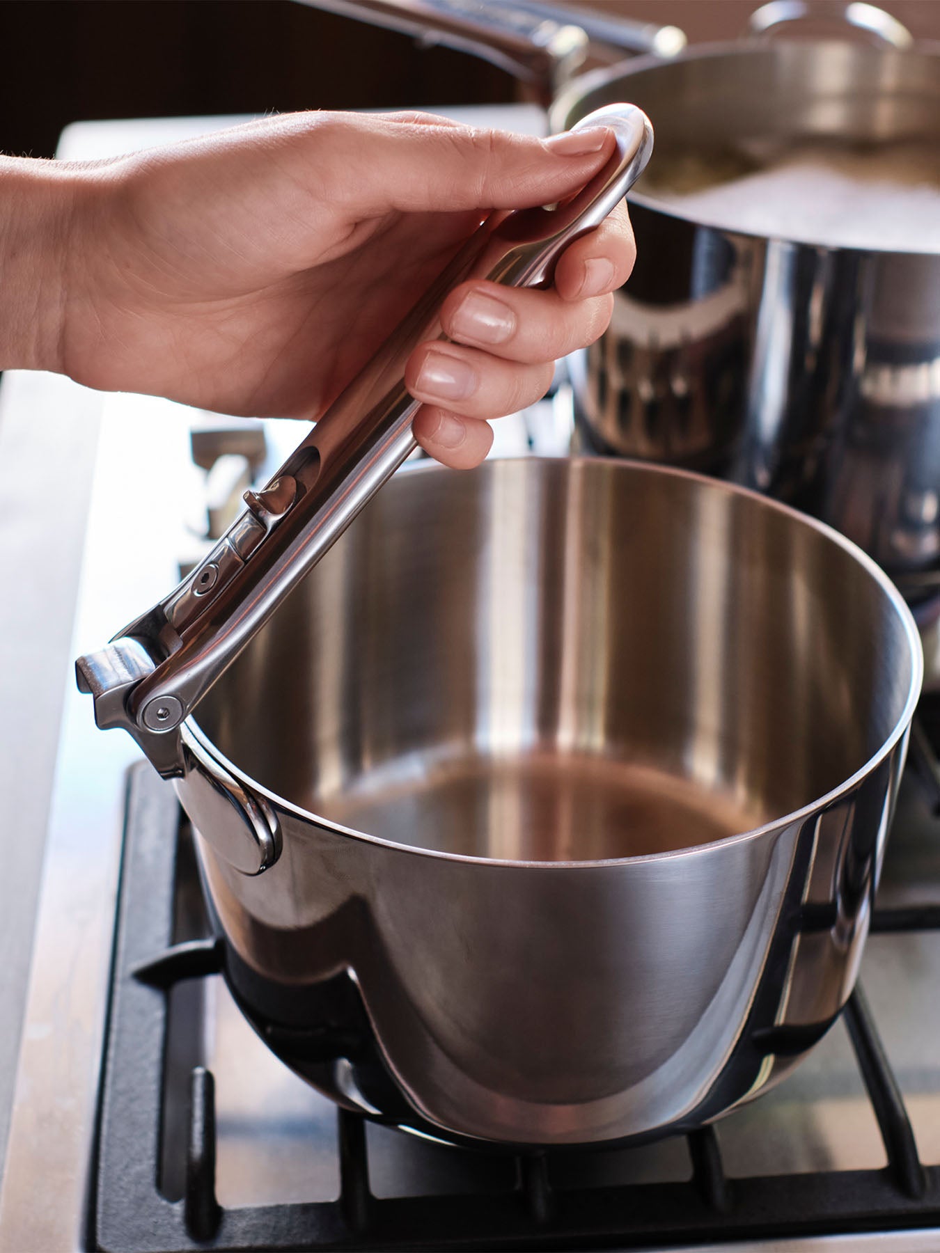 Space Steel 3 Piece Stainless Steel Saucepan Set