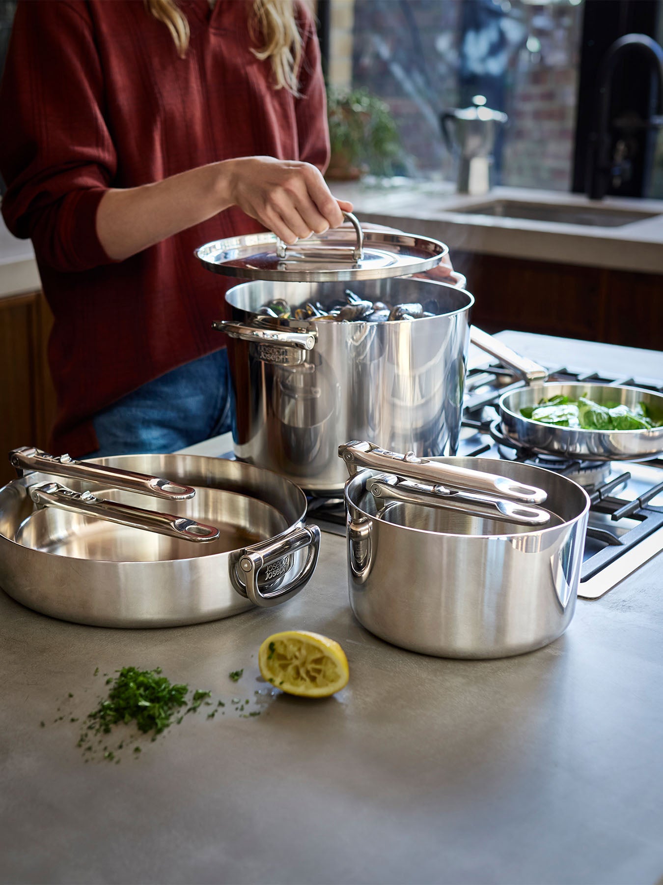 Space Steel 6 Piece Stainless Steel Saucepan Set