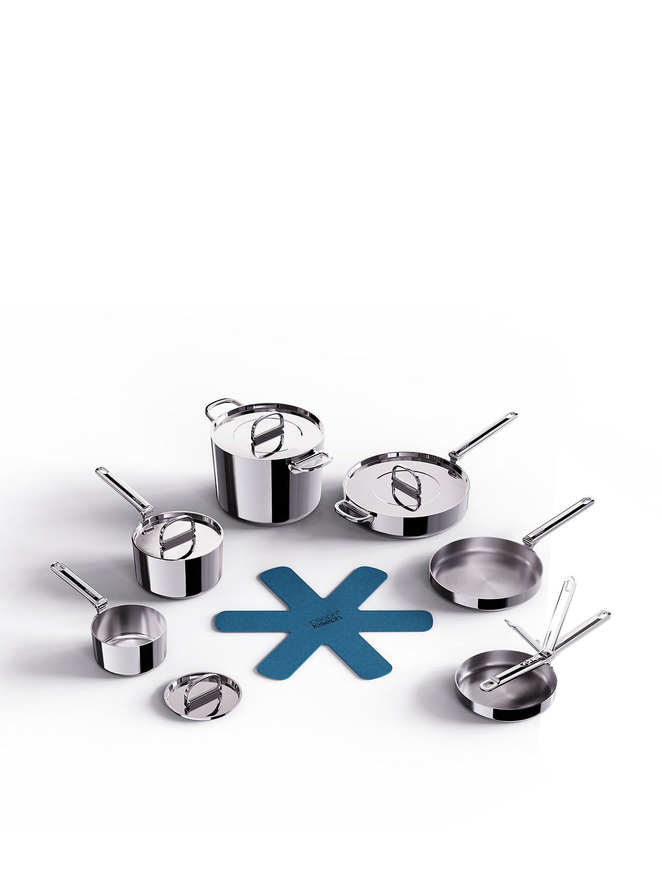 Space Steel 6 Piece Stainless Steel Saucepan Set