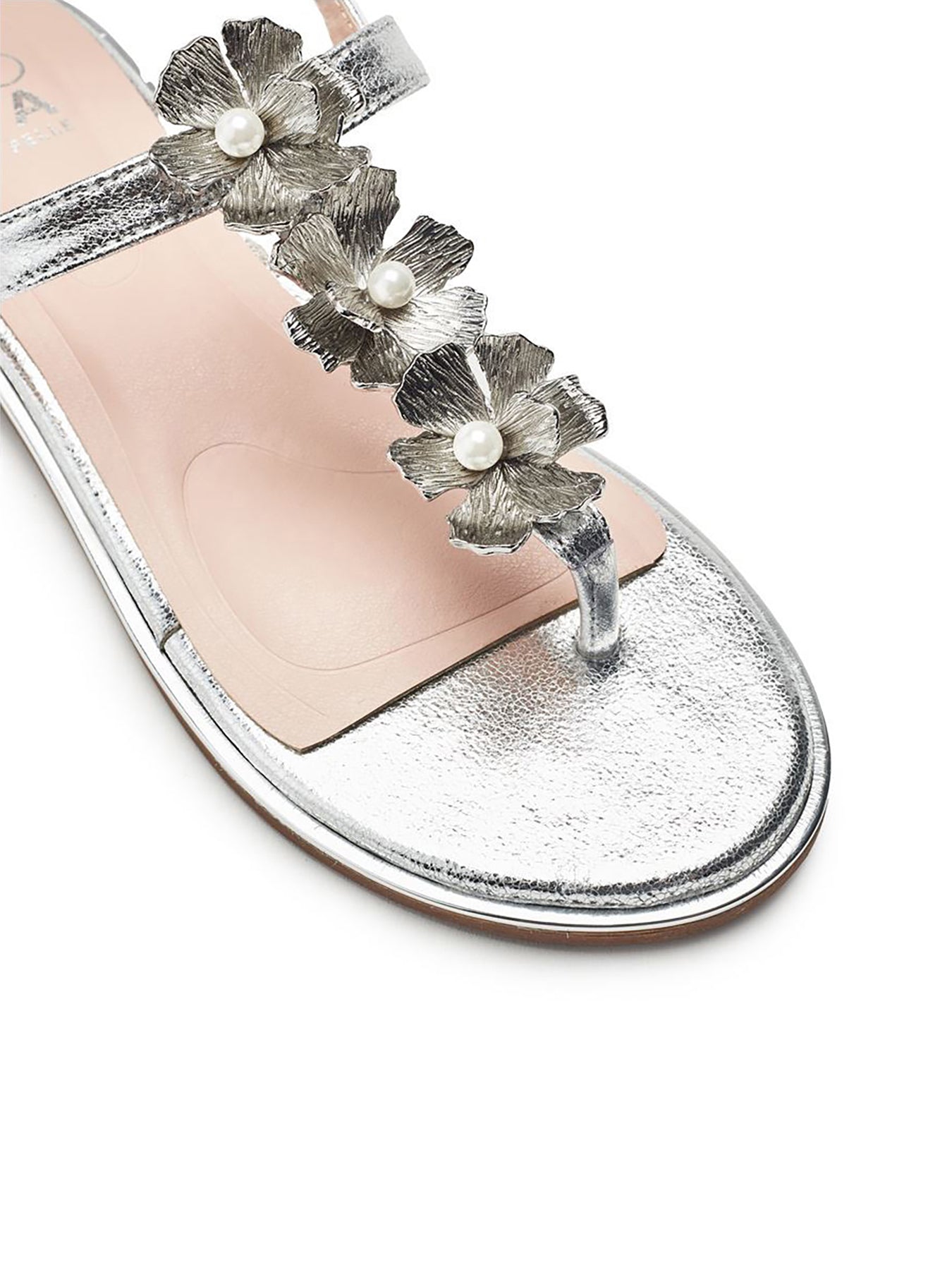 Jewelle Leather Sandals Silver