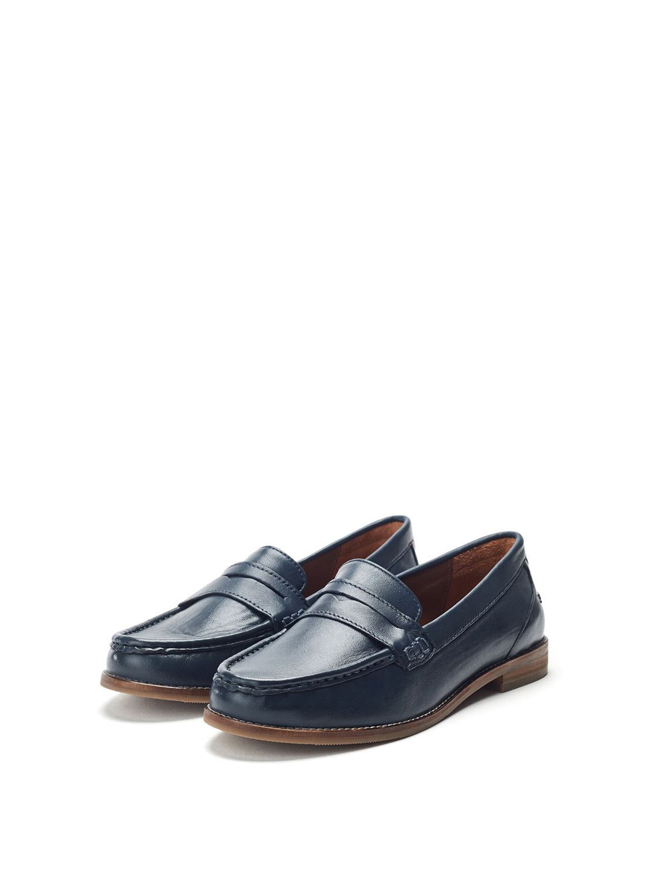 Navy Ercilla Leather Square Toe Loafers