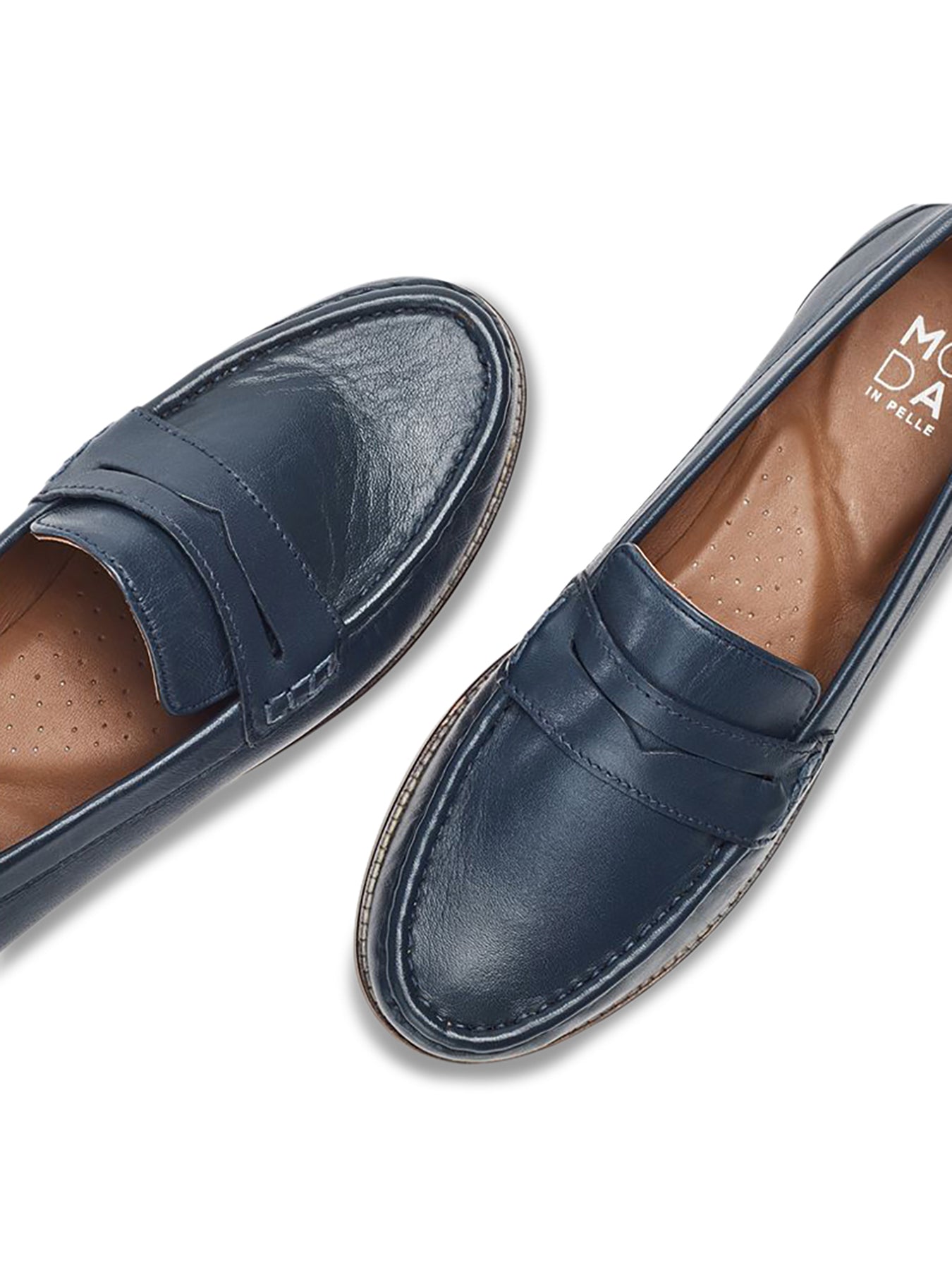 Navy Ercilla Leather Square Toe Loafers