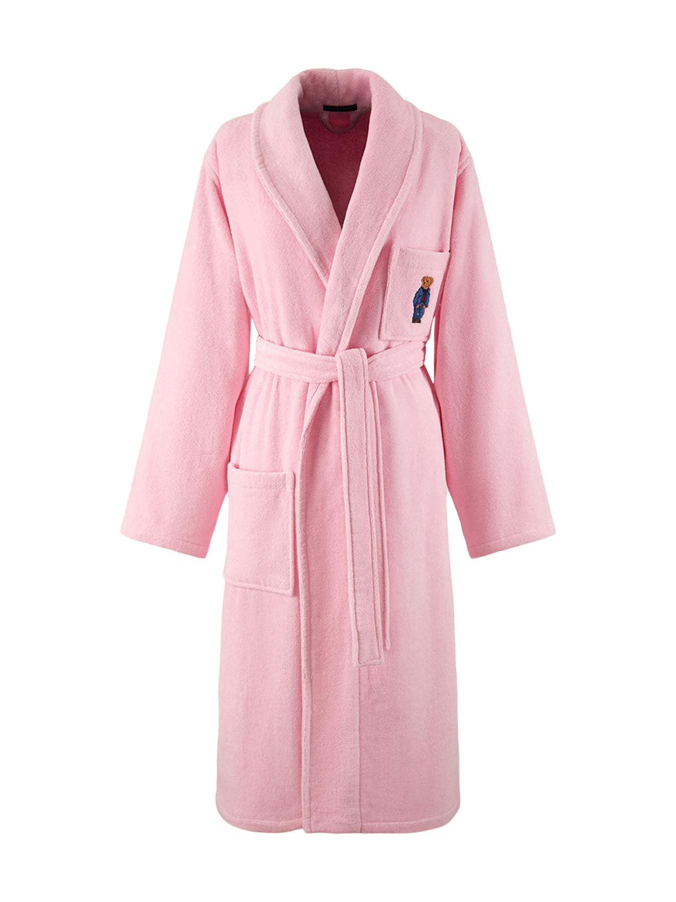 Denim Bear Bathrobe Pink