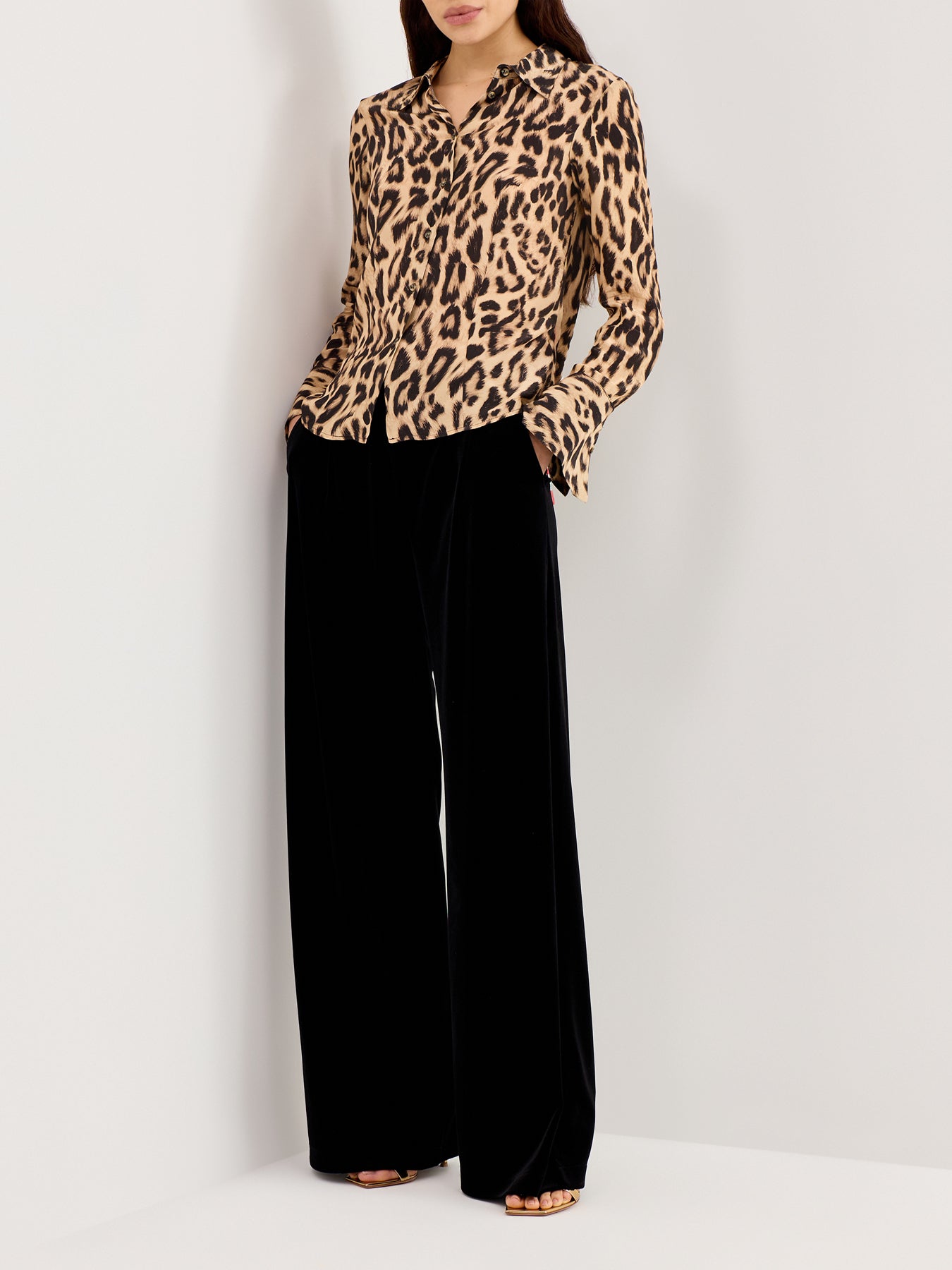 Leopard Long Sleeve Shirt Brown