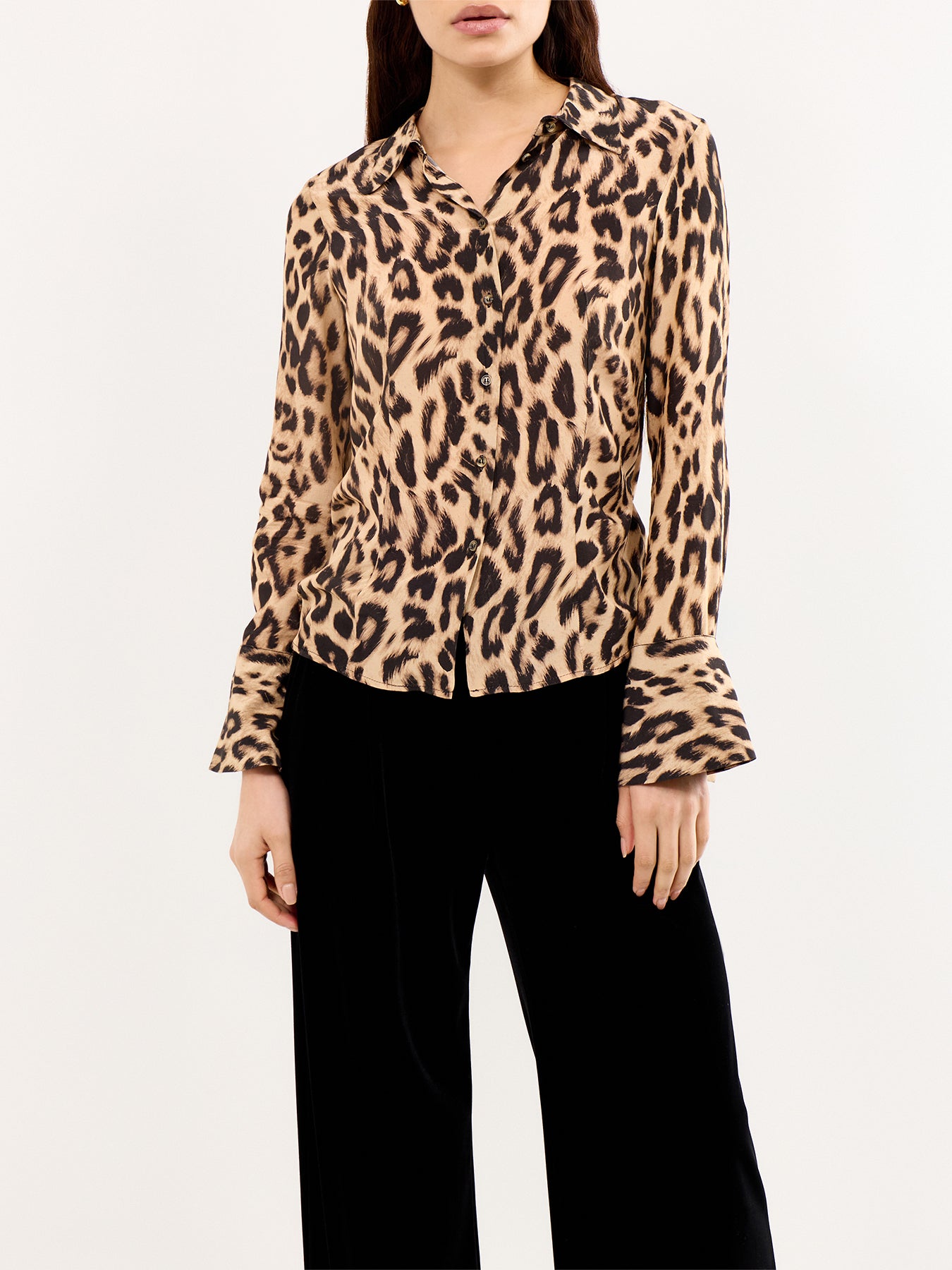 Leopard Long Sleeve Shirt Brown