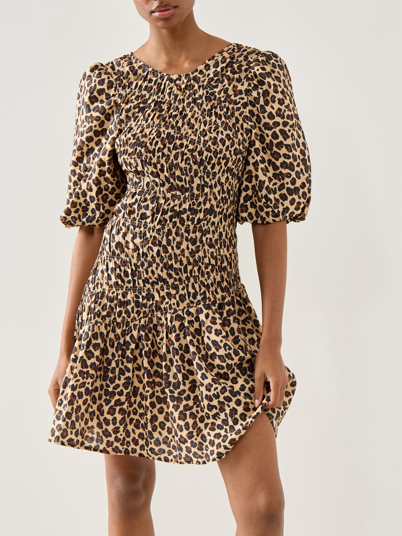 Leopard Mini Nara Dress Brown