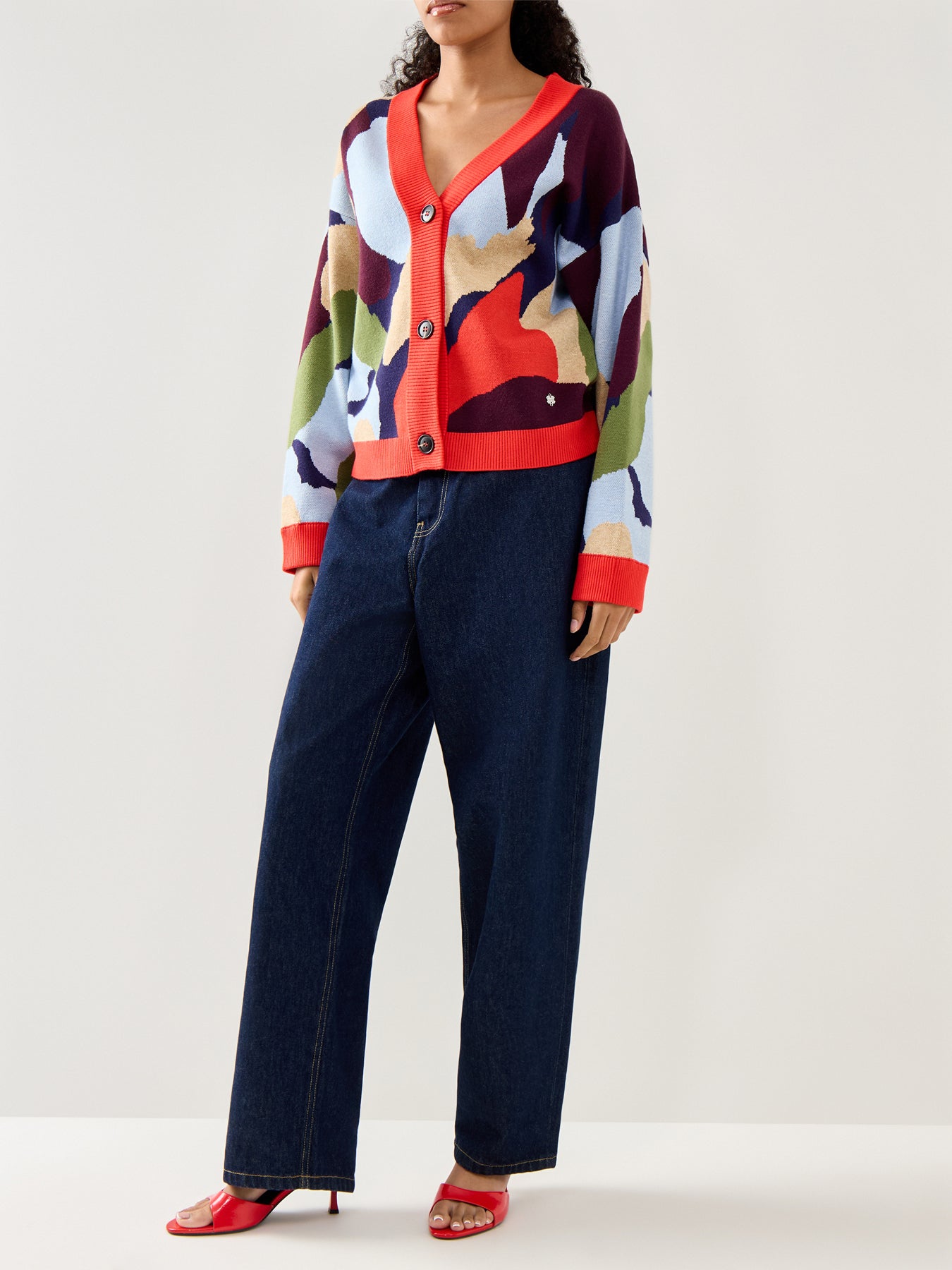 Navy Abstract Callie Cardigan