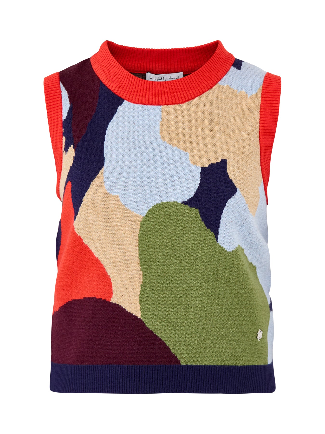 Navy Abstract Fringe Tank