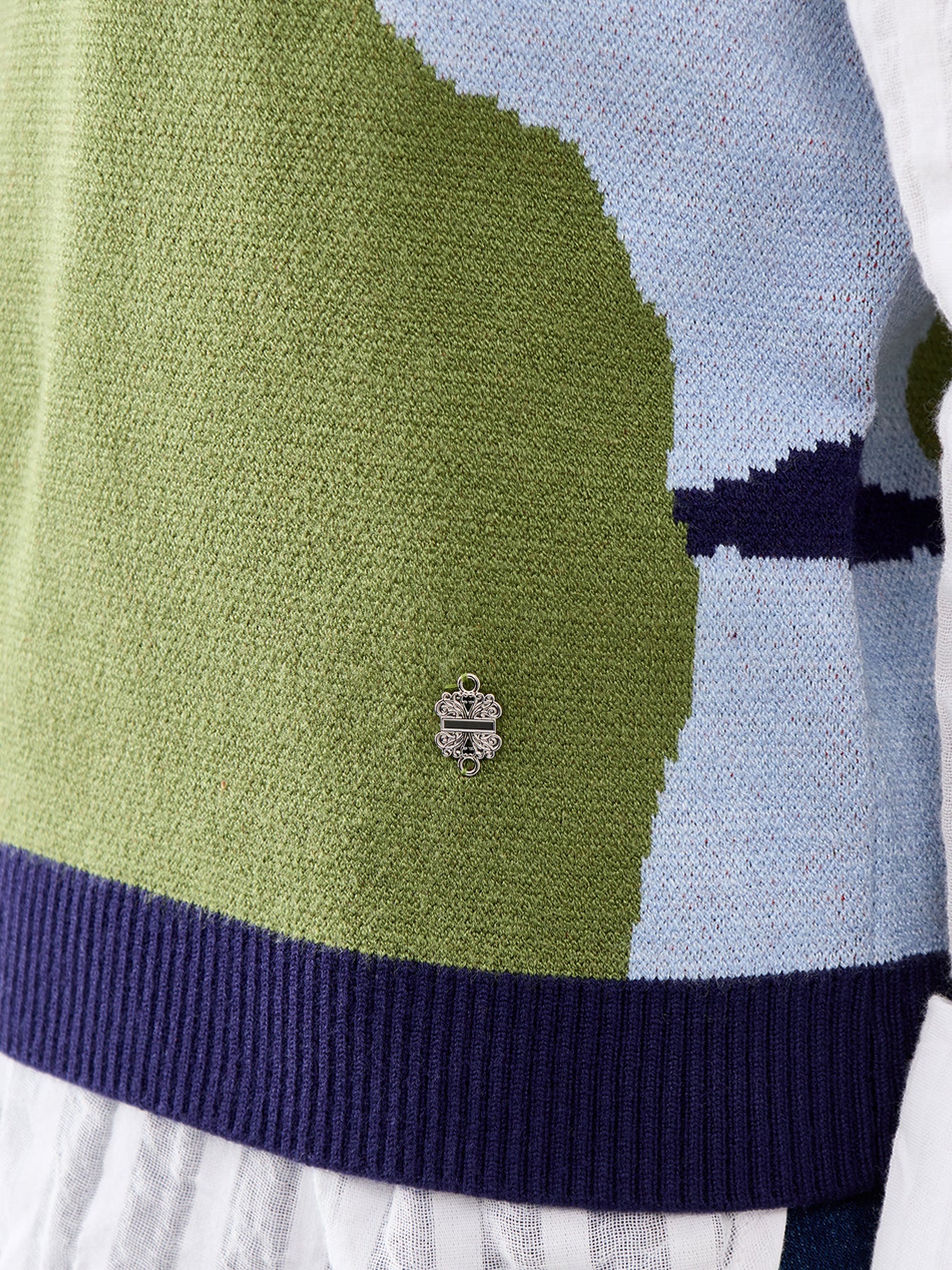 Navy Abstract Fringe Tank