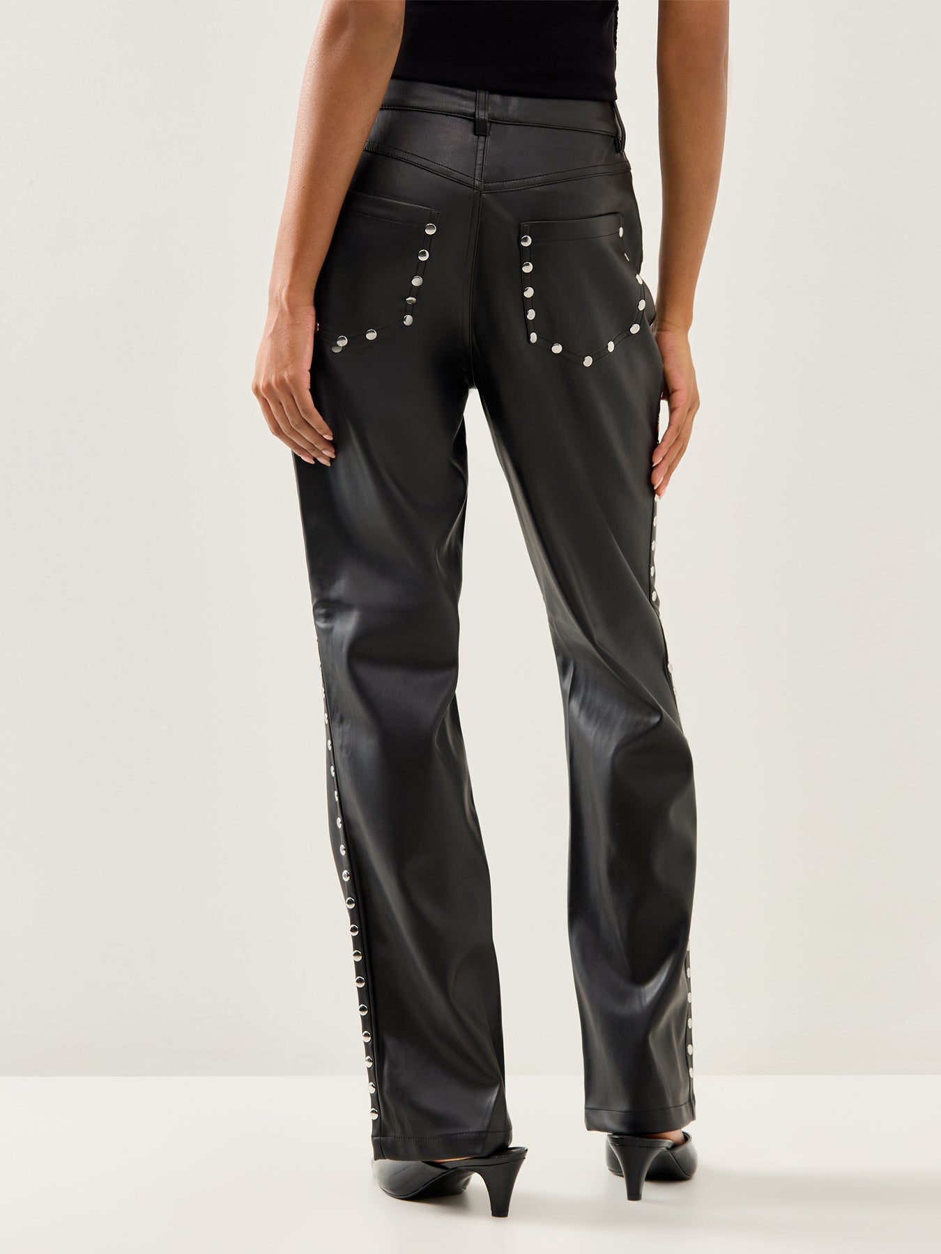 Vegan Studded Trousers Black
