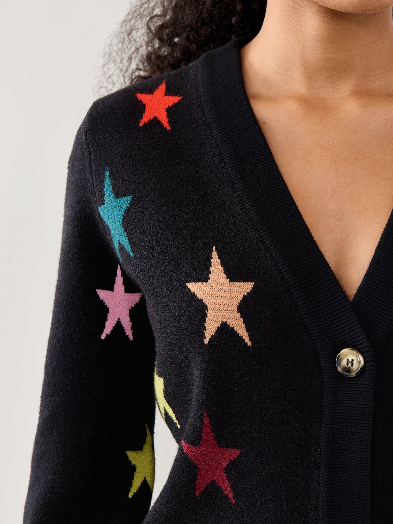 Star Cardigan Black