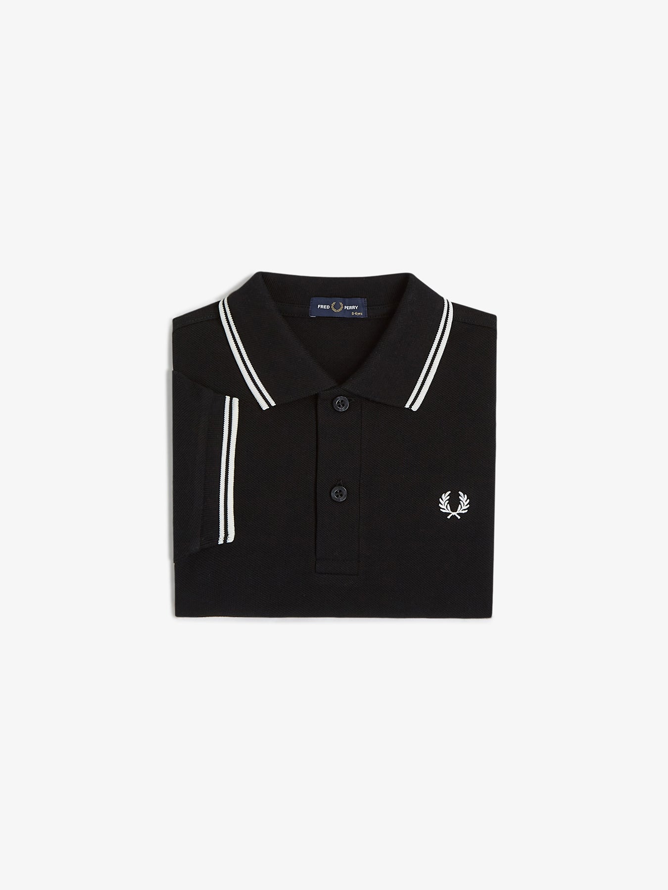 Kids' Long Sleeve Twin Tipped Polo Shirt Cotton Black