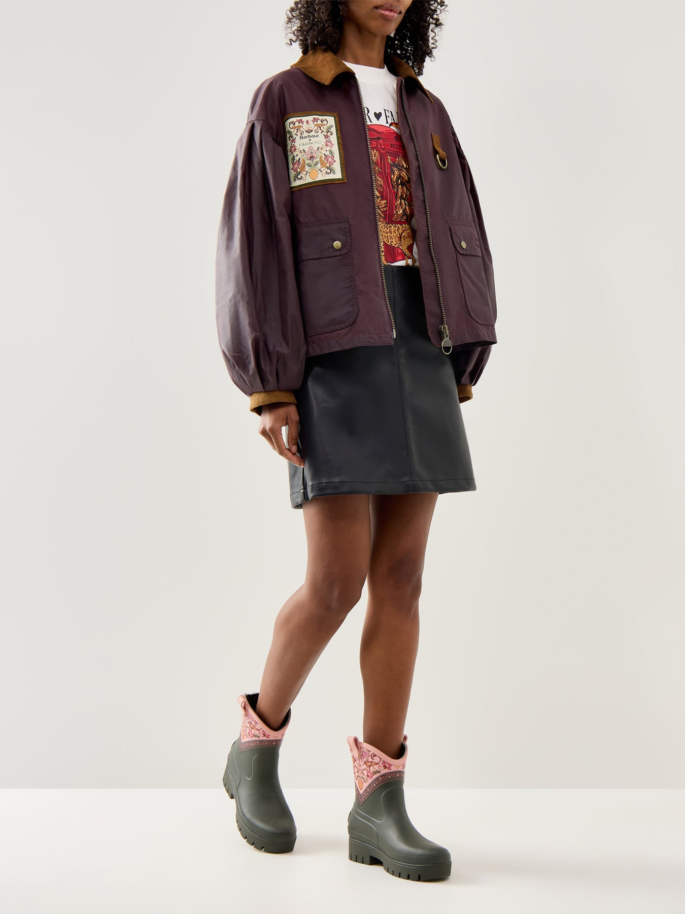 Womens Barbour X Farm Rio Thais Wax Jacket