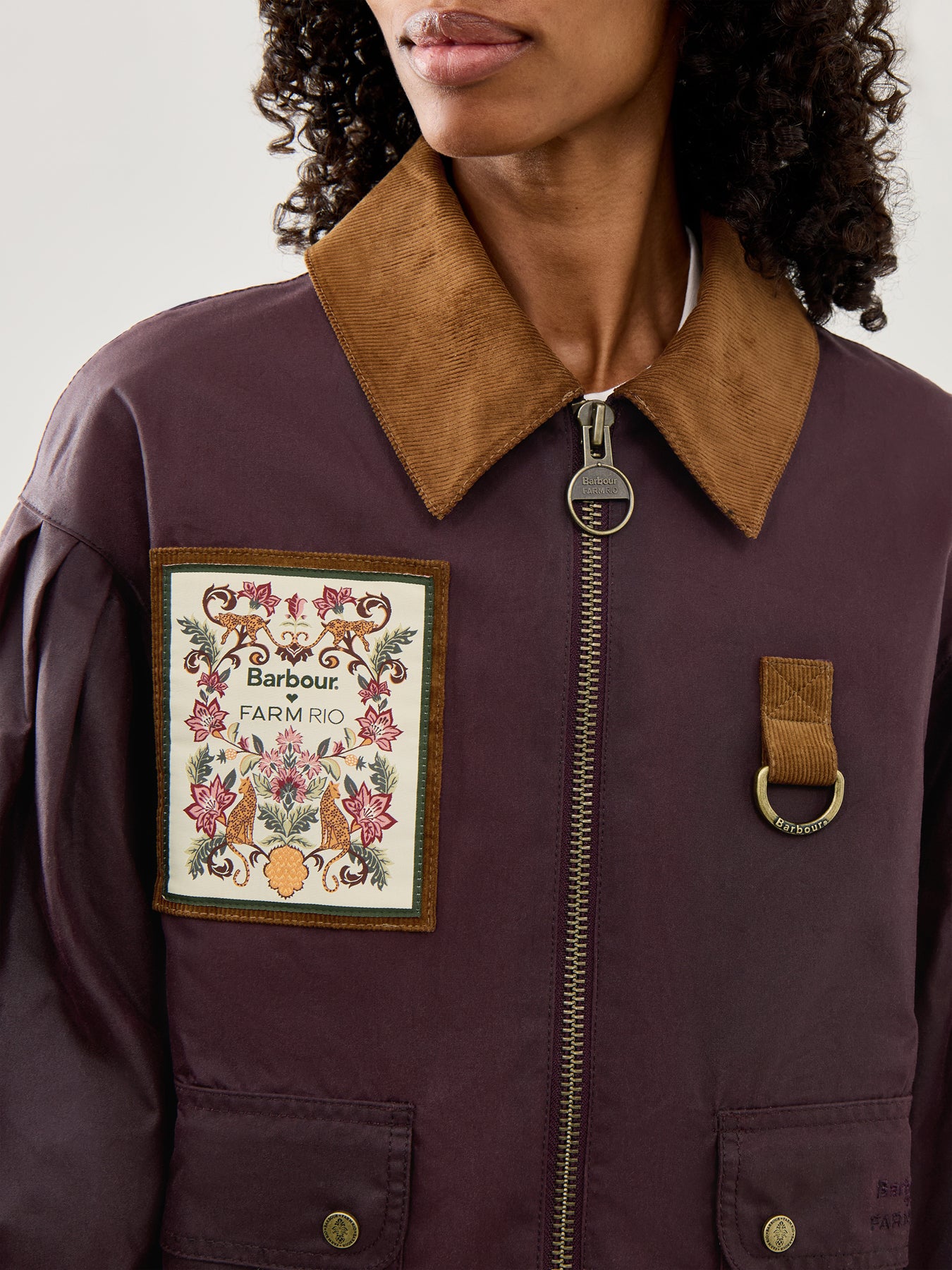 Womens Barbour X Farm Rio Thais Wax Jacket