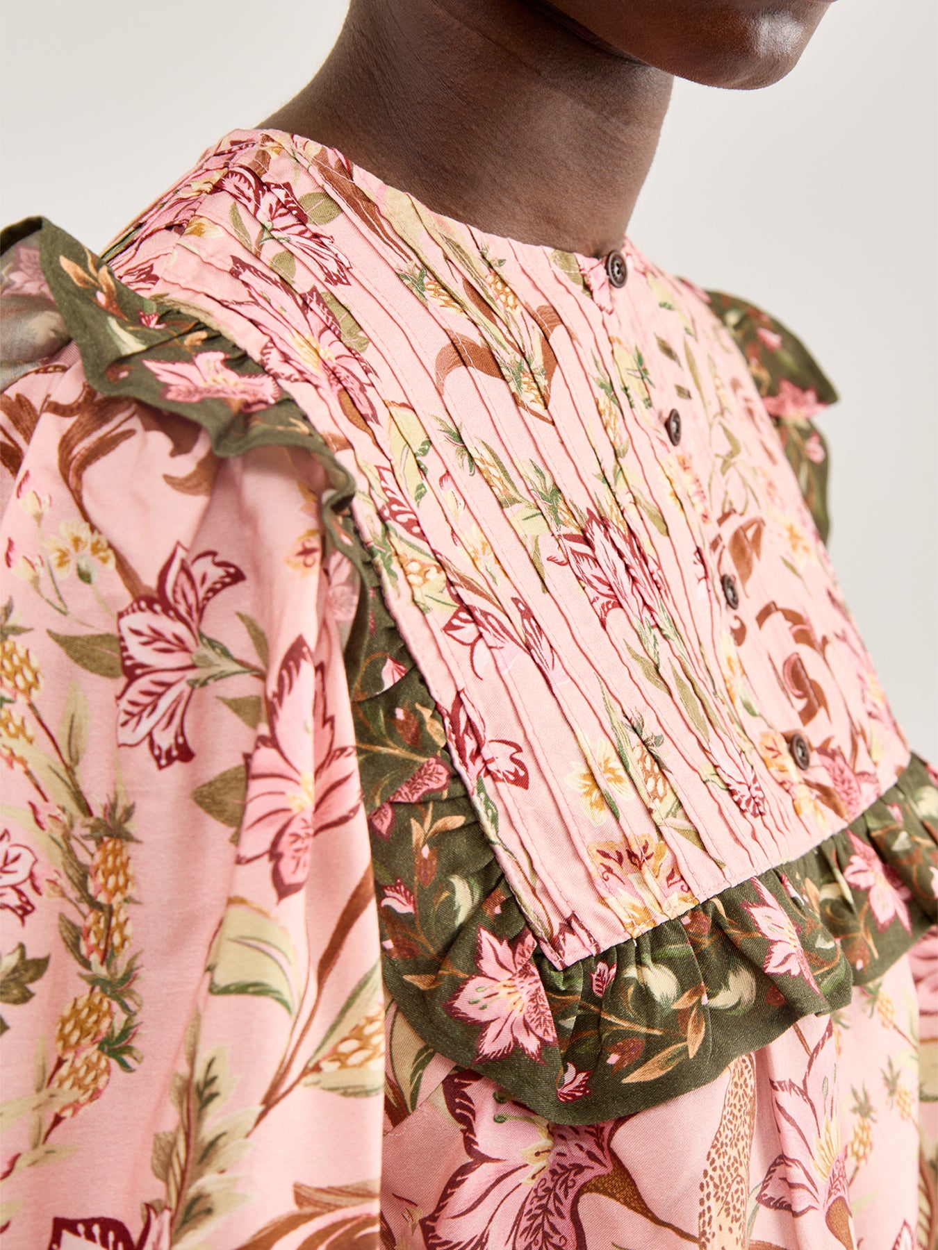 Cami Blouse Tropical Print