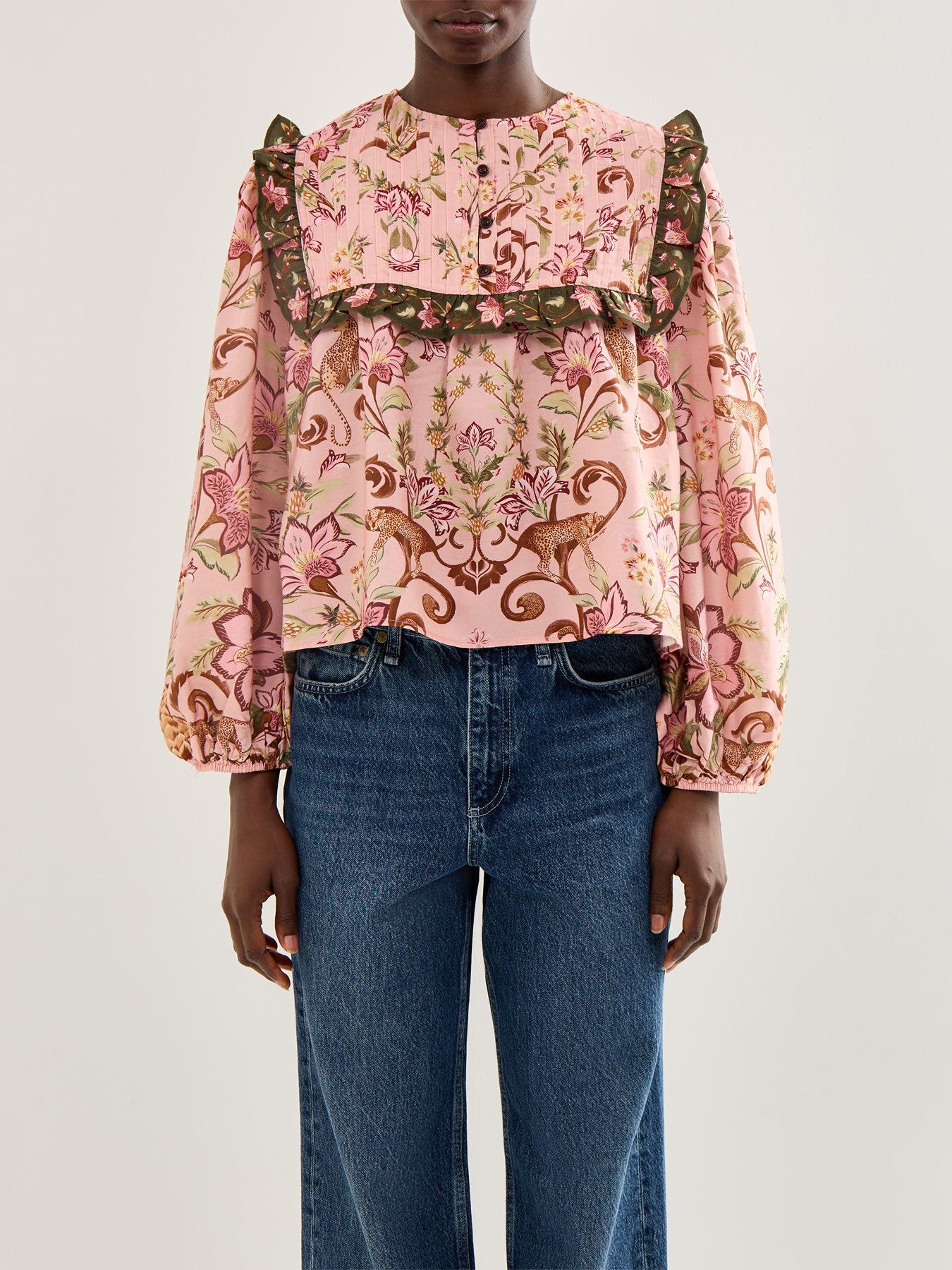 Cami Blouse Tropical Print