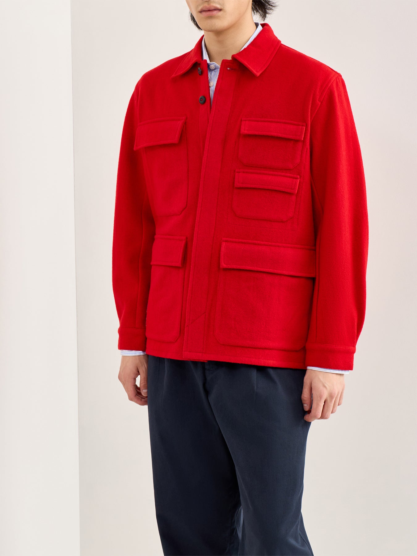 Military Fatigue Jacket Red