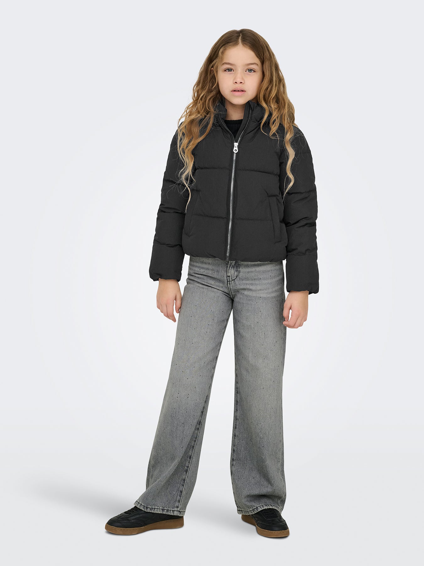 Girls’ Short Puffer Jacket Black