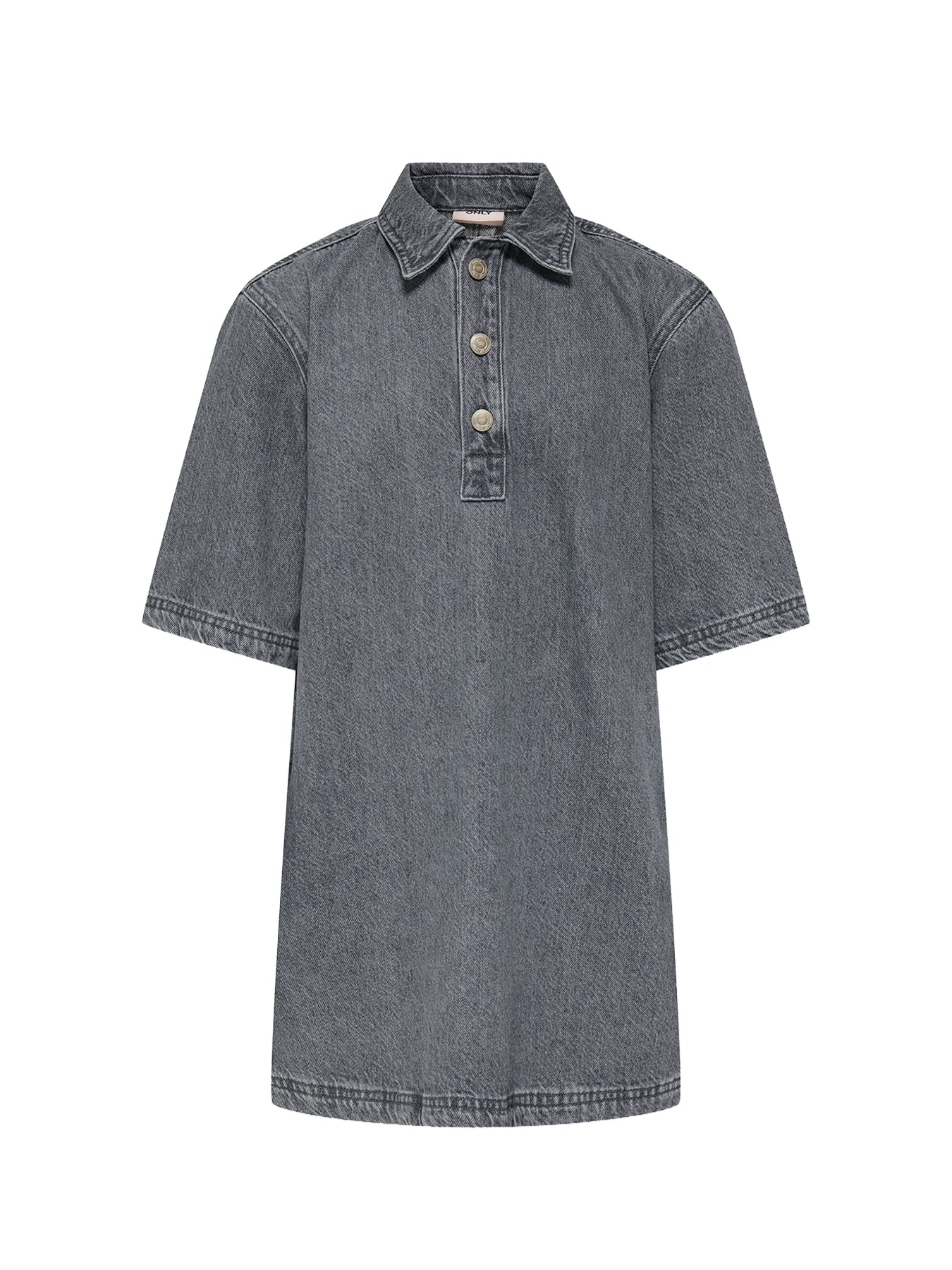Girls’ Denim Short Sleeve Dress Grey