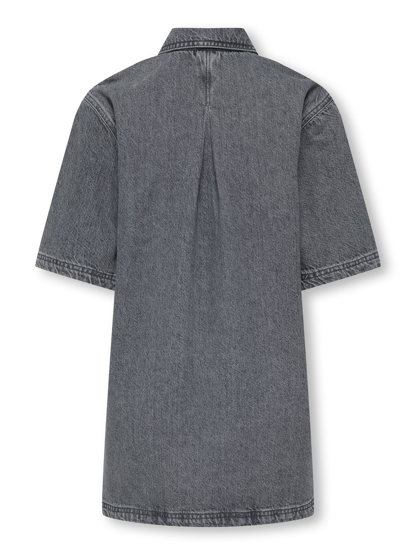 Girls’ Denim Short Sleeve Dress Grey