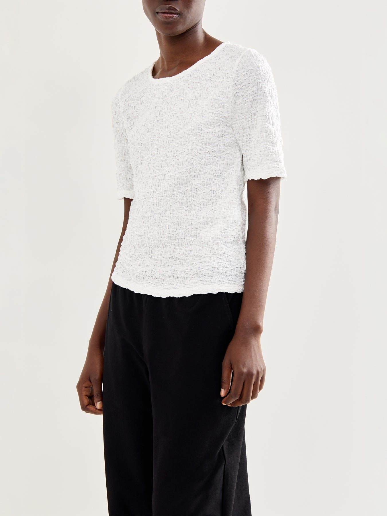 Crew Neck Snug Top Ivory