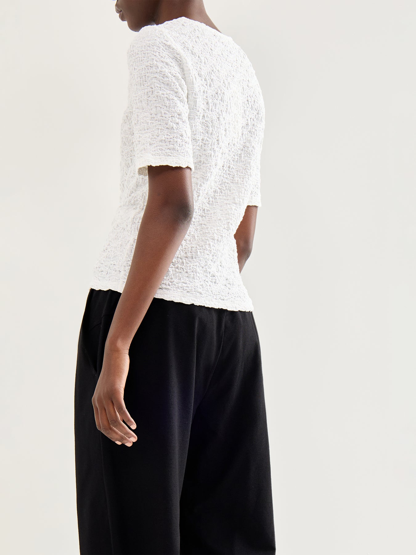 Crew Neck Snug Top Ivory