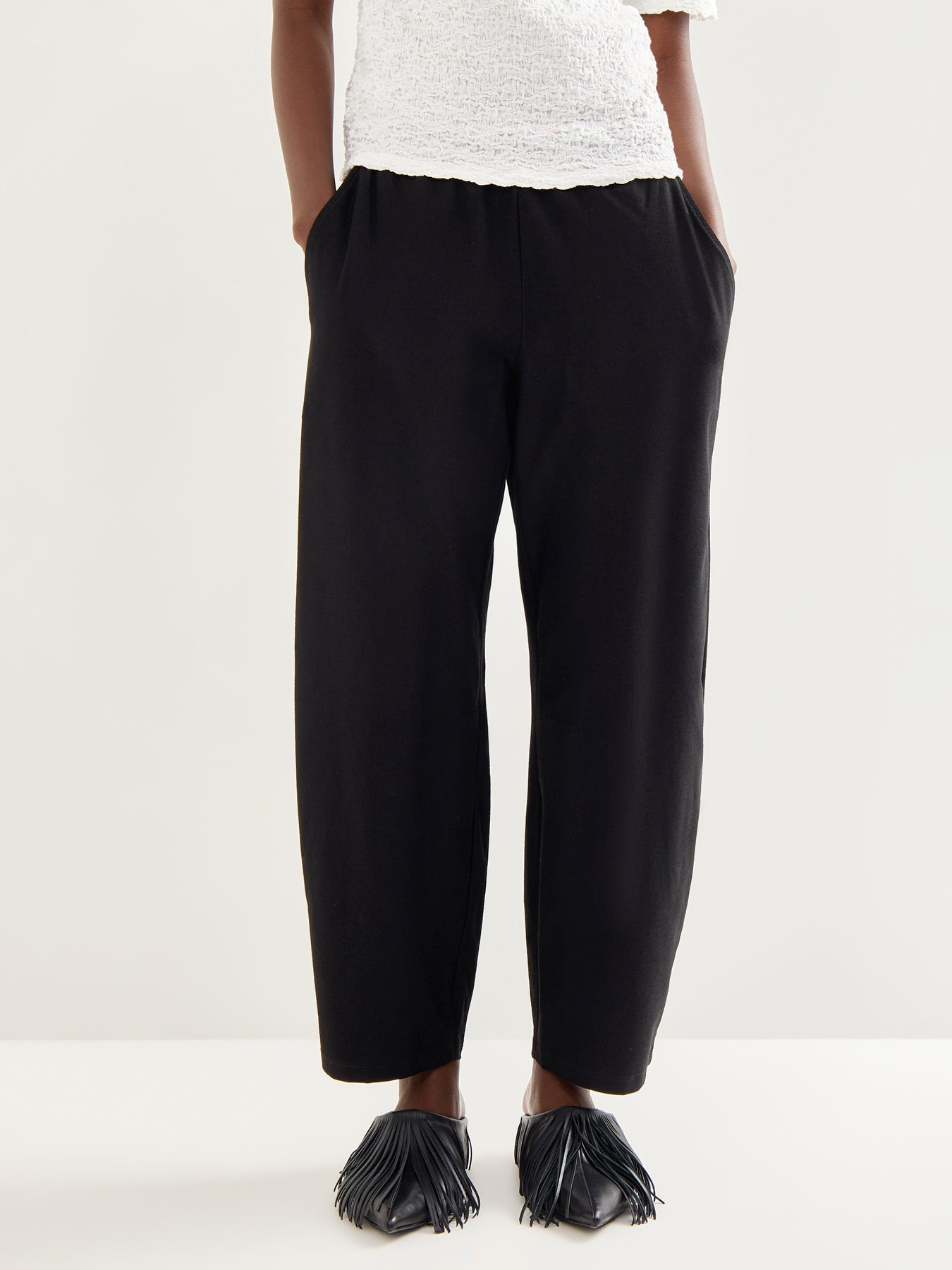 Ankle Barrel Pant W Pockets Black