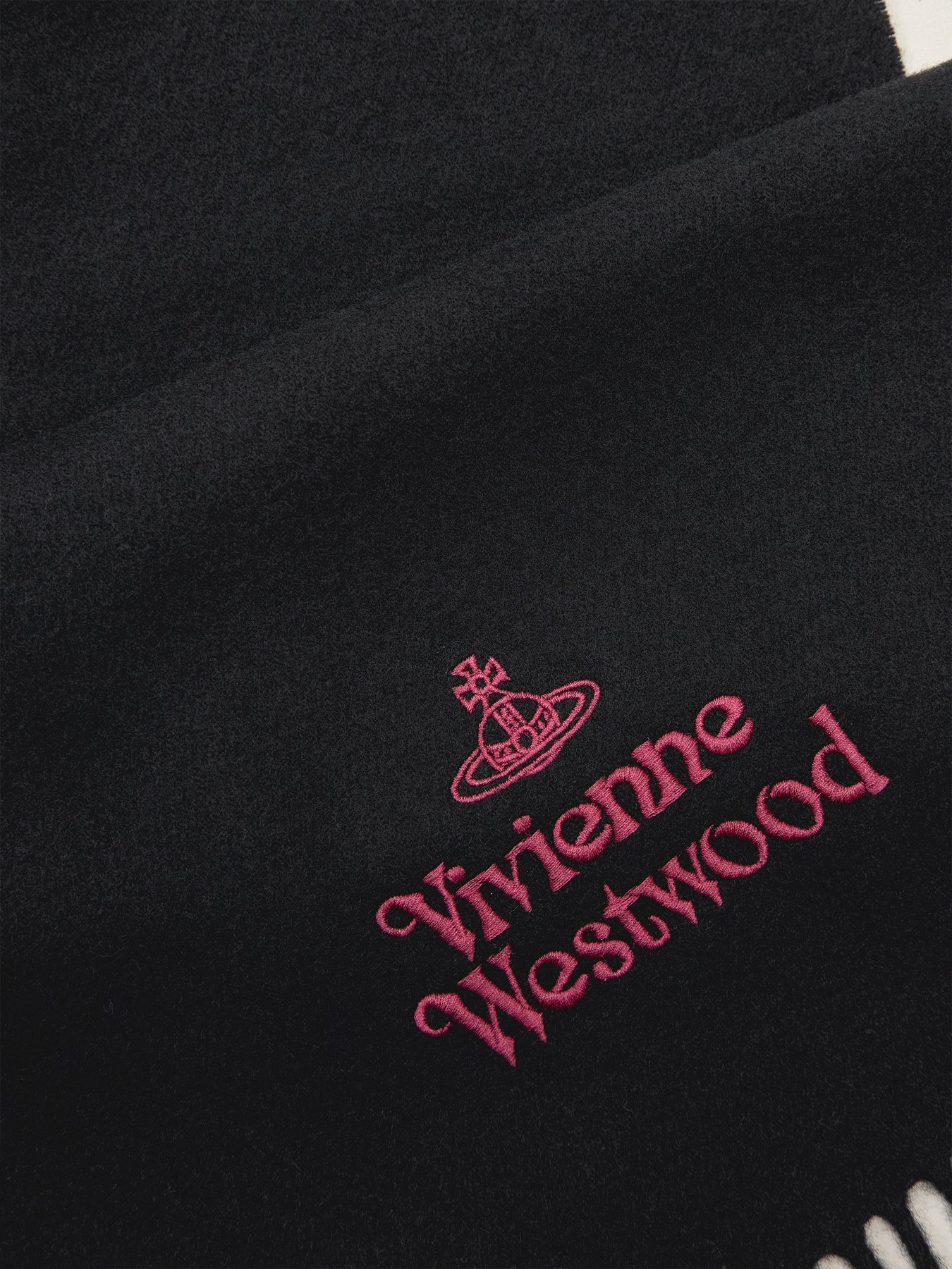 Embroidered Logo Scarf in Black